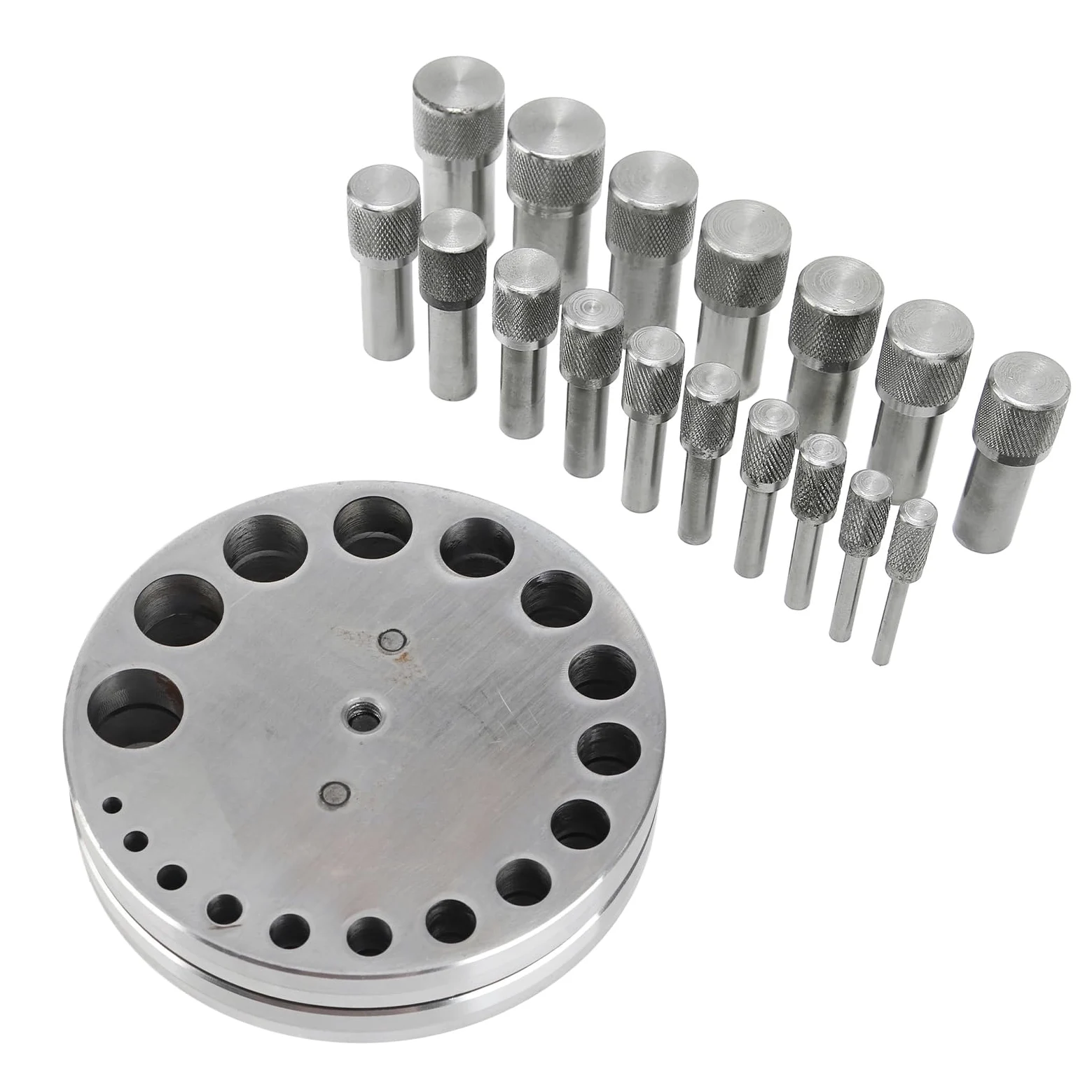 Semme Zestaw Okrągłych Wycinarek do Dysków Profesjonalne Narzędzie do Wyrobu Biżuterii ze Stali z 17 Matrycami Płaskie Dno Zapewnia dokładność idealną dla Amatorów Rzemieślników