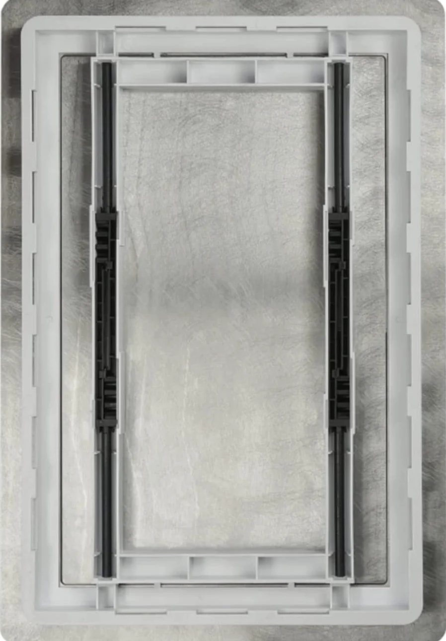 Ekskluzywne drzwi rewizyjne klapa rewizyjna stal szlachetna szczotkowana z ramą montażową NDE 300x200 mm