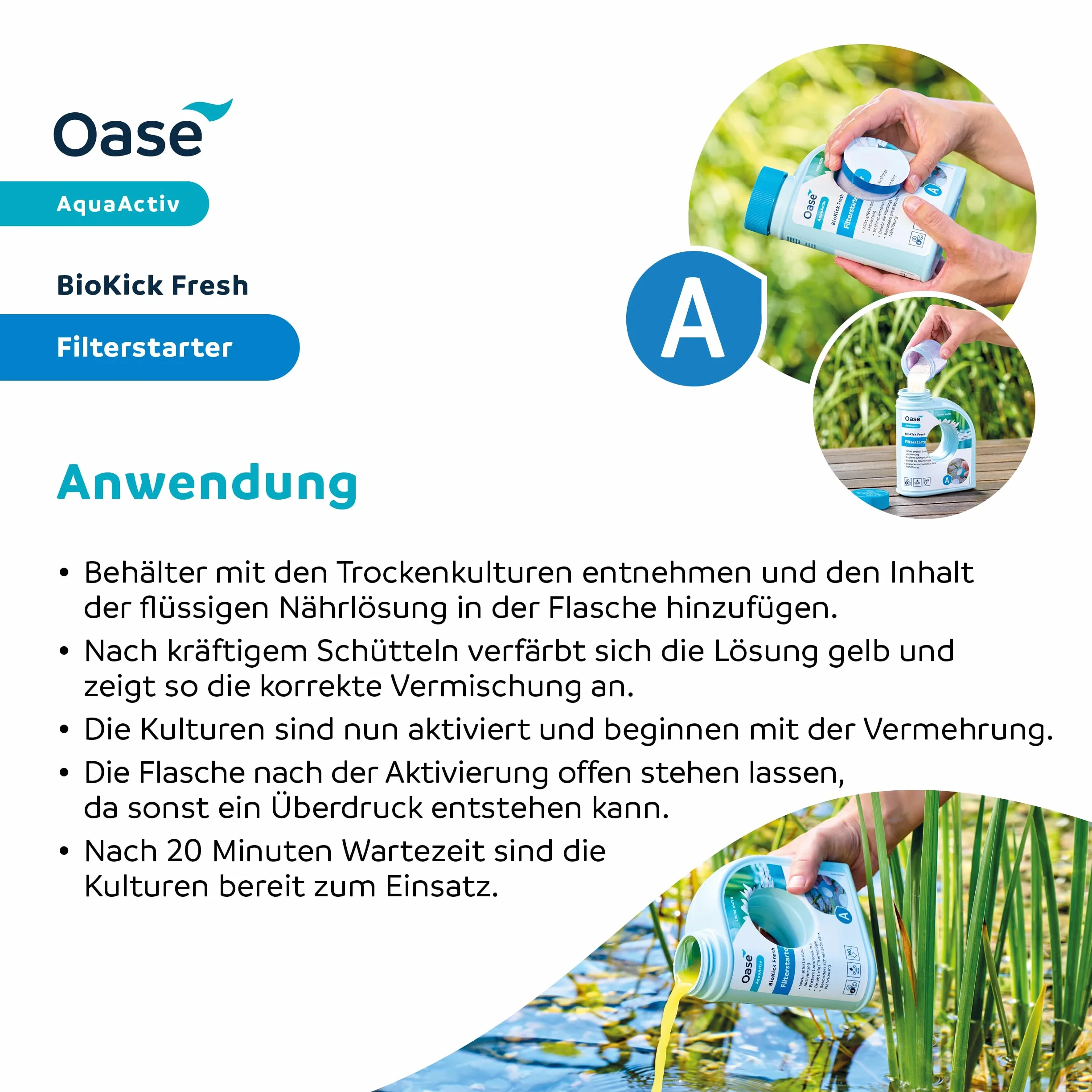 OASE AquaActiv BioKick Fresh 500 ml – Bakterie filtrujące do stawu