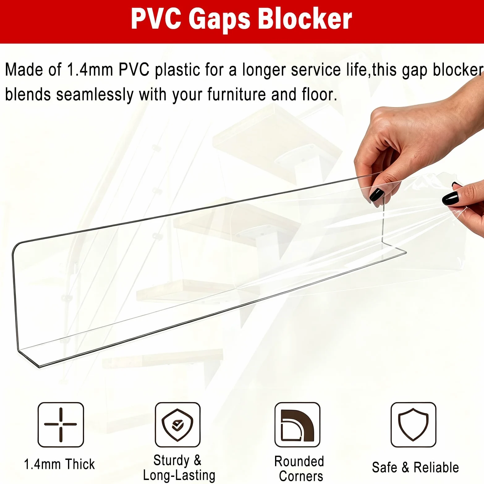Zestaw 8 Sztuk Białe 1,4 Mm PVC Bariera Ochronna | Samoprzylepna, Uniwersalna, Oszczędzająca Miejsce Przezroczysta Osłona, Przyjazna Dla Wystroju Domu, Do Szafki Na Sofę