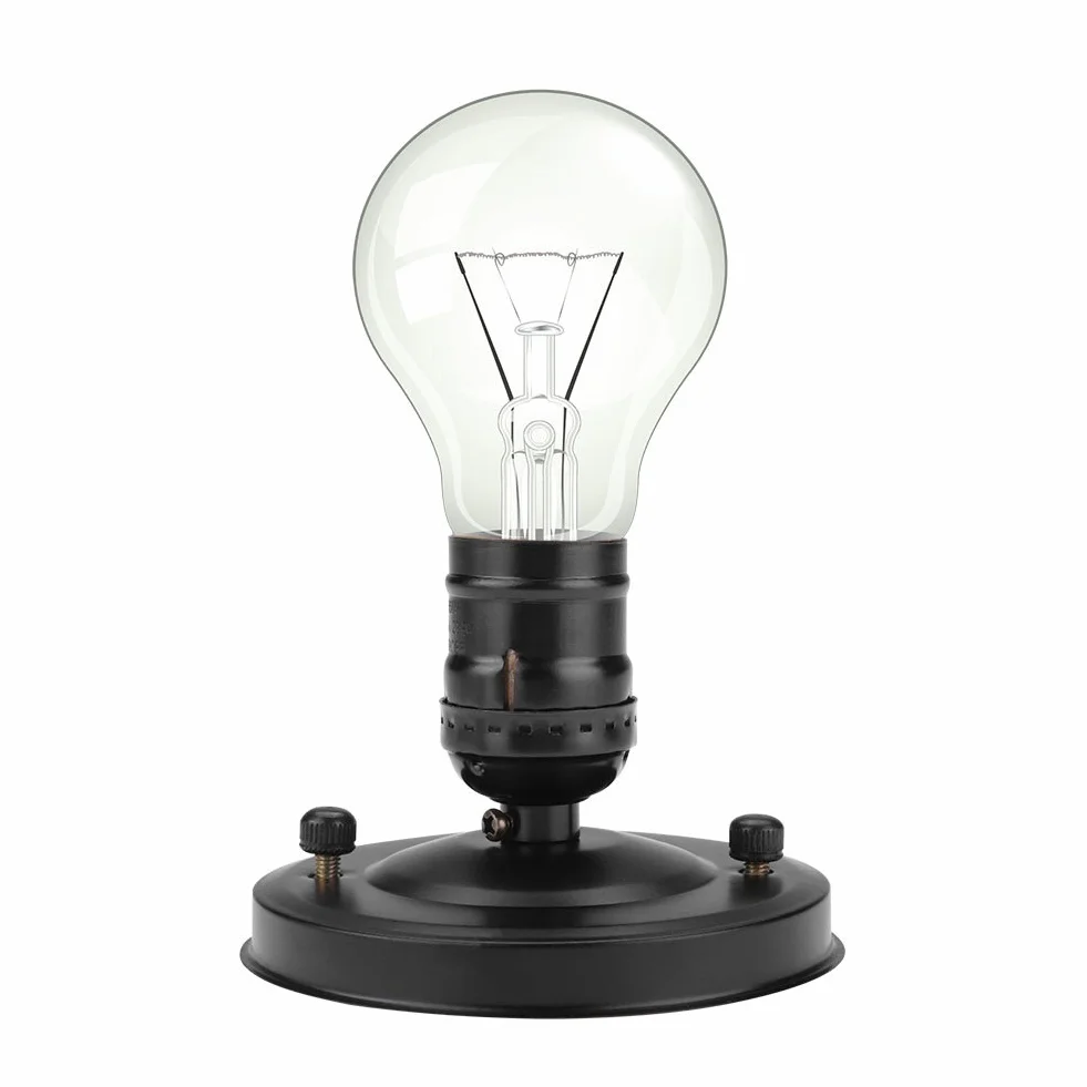 E26 / E27 Vintage Industrial Sufitowy/ścienny Uchwyt Podstawy Lampy Lampa Wisząca żarówka Gniazdo śrubowe(czarny)
