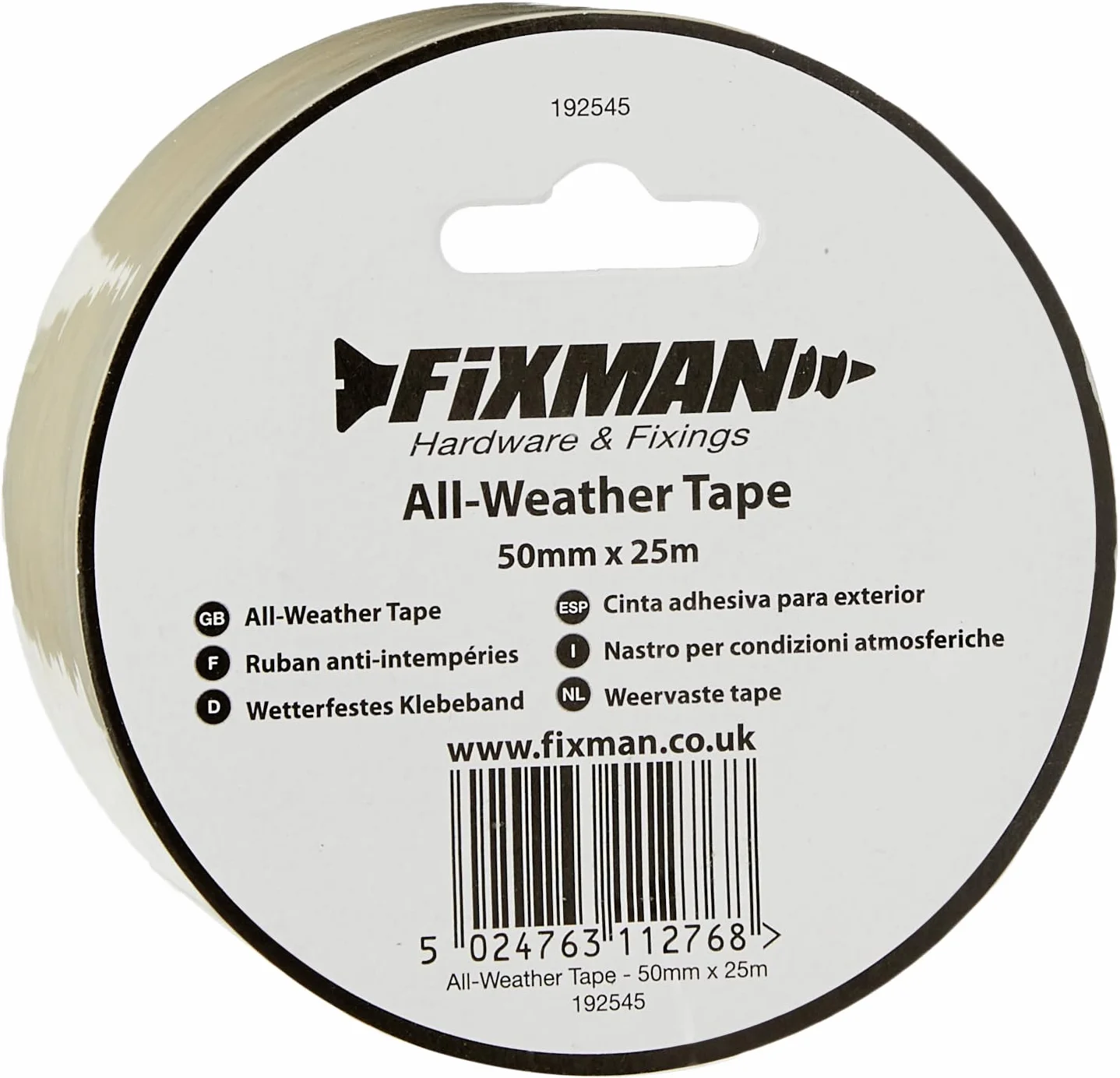 Fixman 192545 odporna na promieniowanie UV i warunki atmosferyczne przezroczysta taśma 50 mm x 25 m