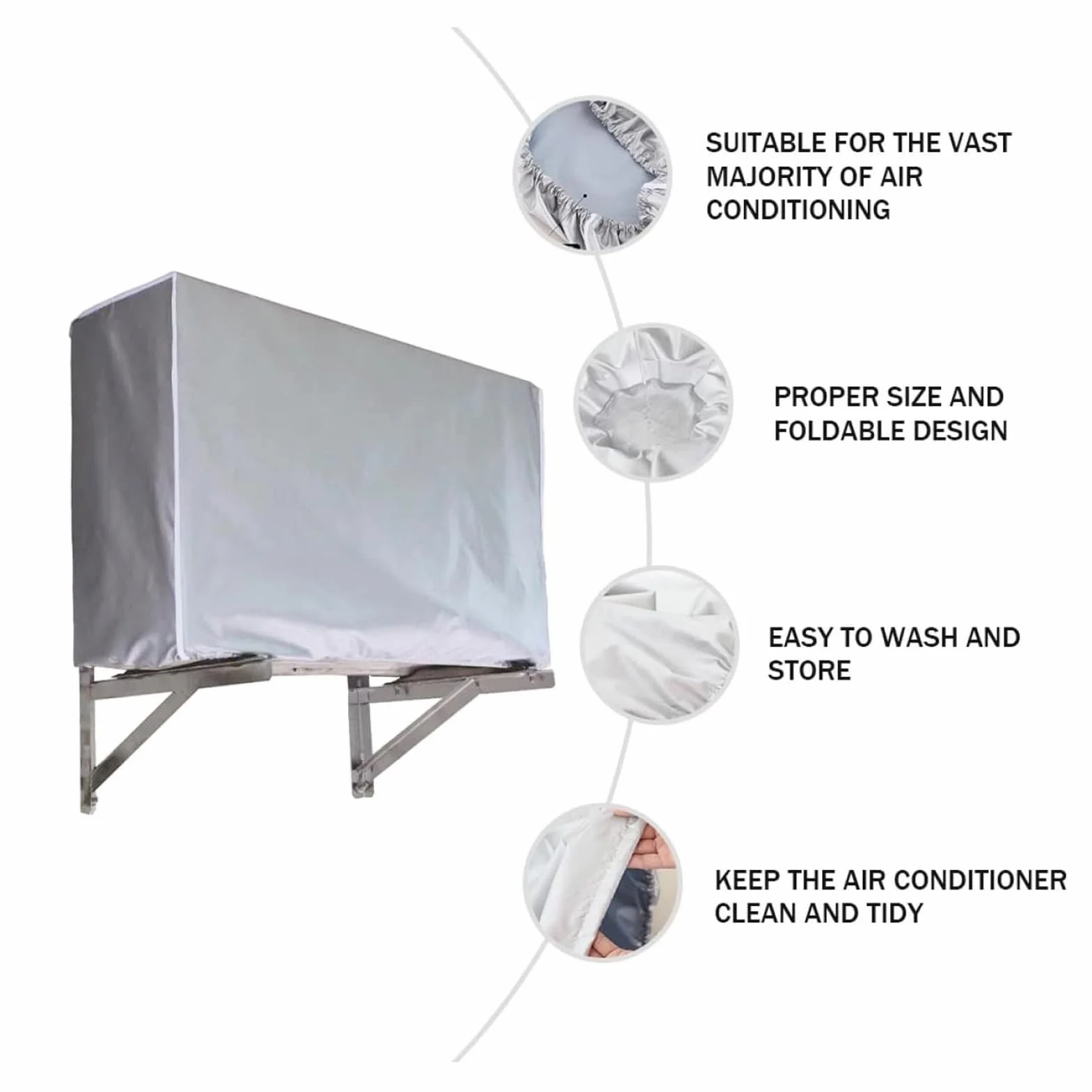 Osłona Klimatyzatora Okiennego, Wodoodporna Osłona Okienna Centralnej Osłony Okiennej Ochrona Przed Kurzem na Patio (86 x 35 x 60 cm / 33,9 x 13,8 x 23,6 cala)