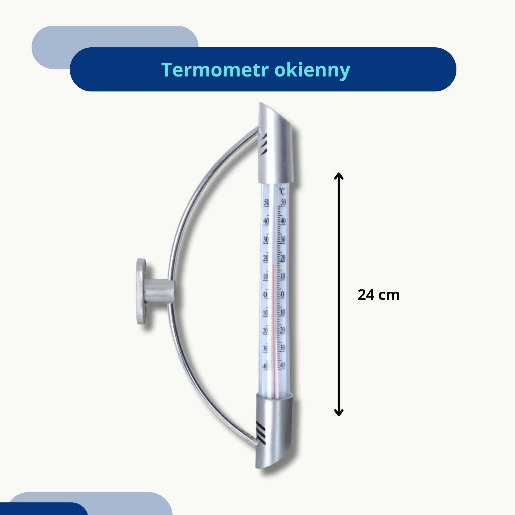 ORION GROUP Termometr zewnętrzny analogowy 24 cm srebrny