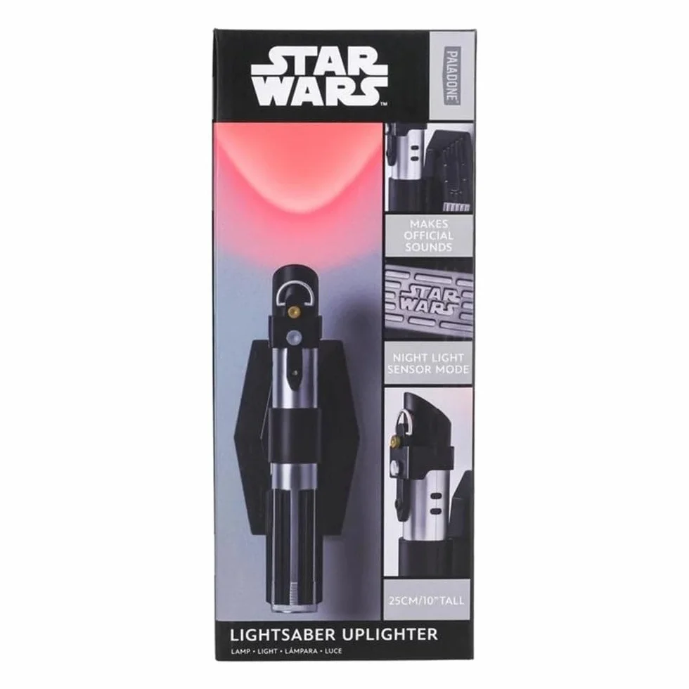 Lampa ścienna z mieczem świetlnym Star Wars – oficjalnie licencjonowana latarka, z czerwonym światłem, kolekcjonerskim oświetleniem i dekoracją Sithów i Jedi, prezent dla fanów filmu Lucas, zasilanie