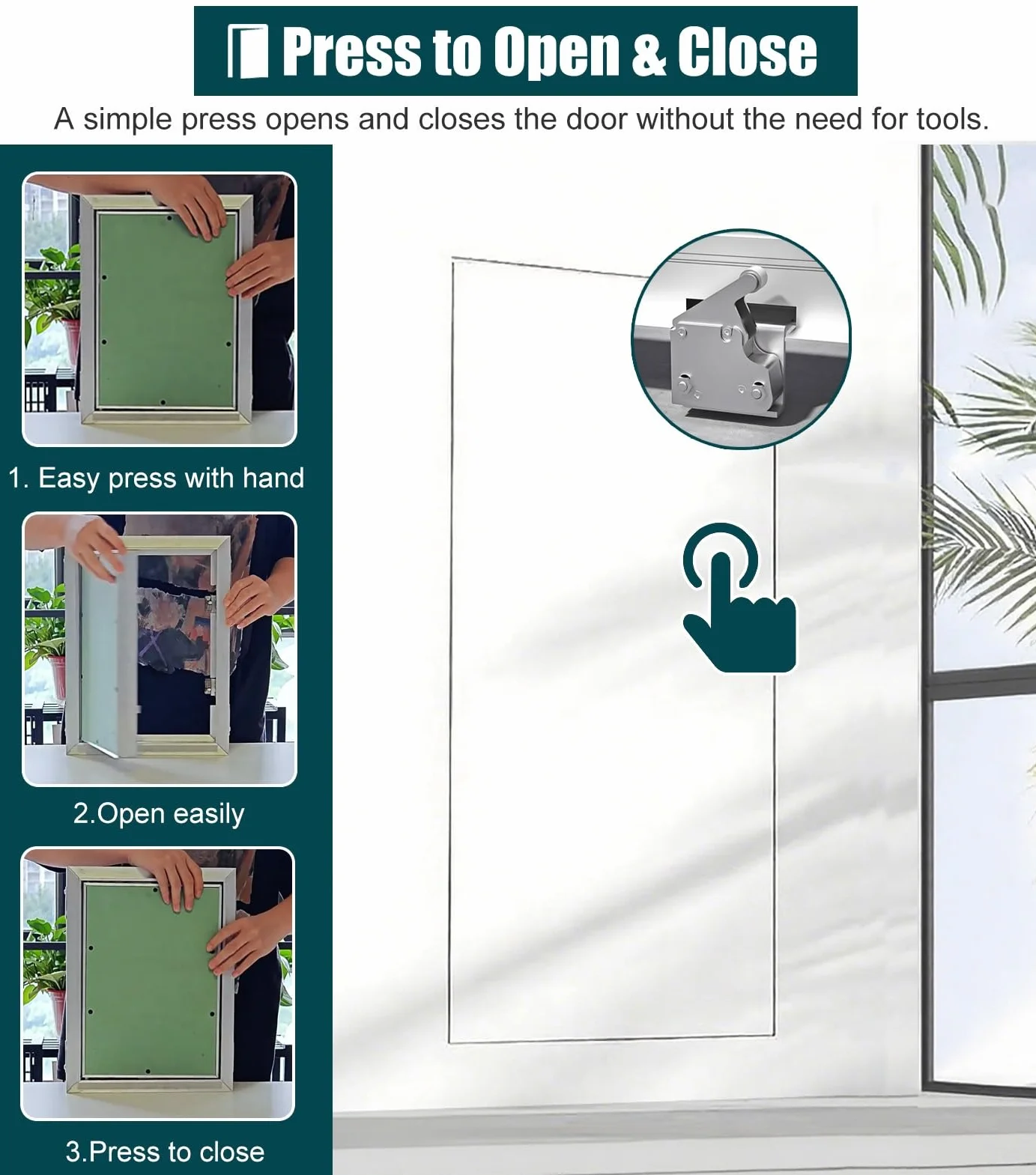 Hiccess Panel do płyty gipsowo-kartonowej, aluminiowej czapki inspekcyjnej na ścianę i sufit, 75 x 85 cm, łatwa do zainstalowania