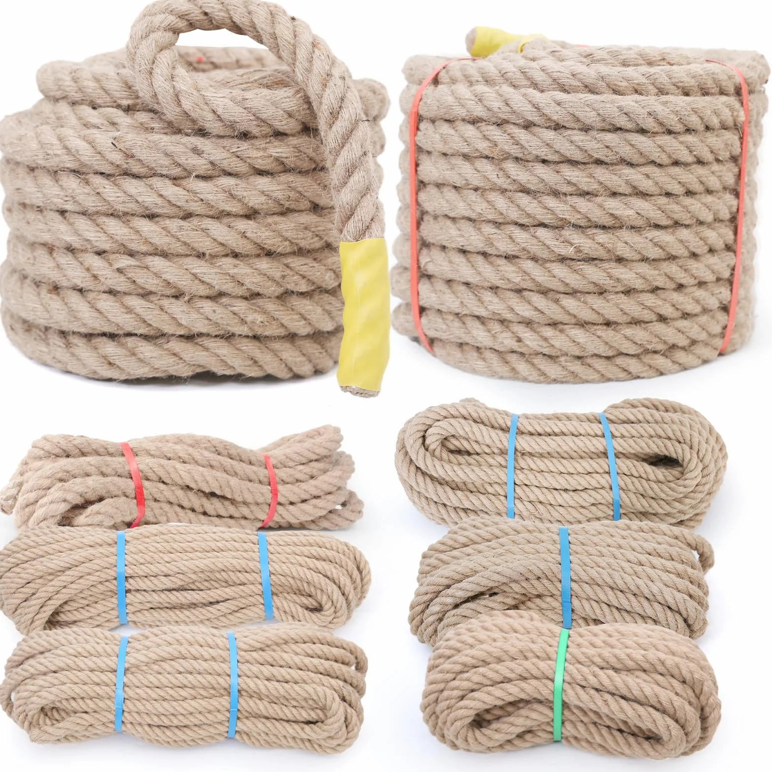 Lina jutowa 10 mm, naturalna lina konopna do rękodzieła, huśtawki, dekoracji, balustrady, doków, kształtowania krajobrazu