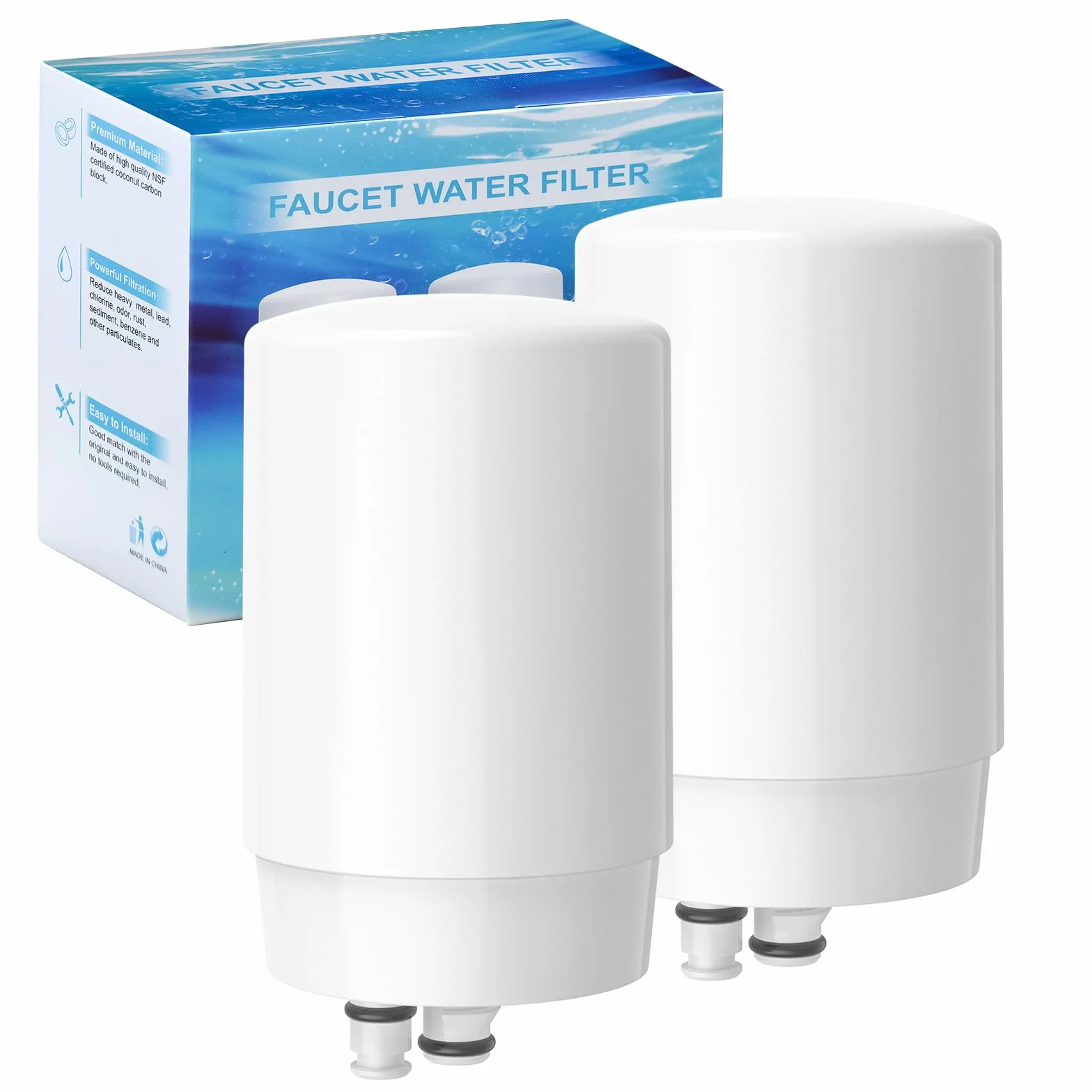 2-pak baterii wkład filtrujący, zamiennik kompatybilny z systemem filtracji wody Brita® do kranu, Brita® 36311, 36313, FR-200, FF-100