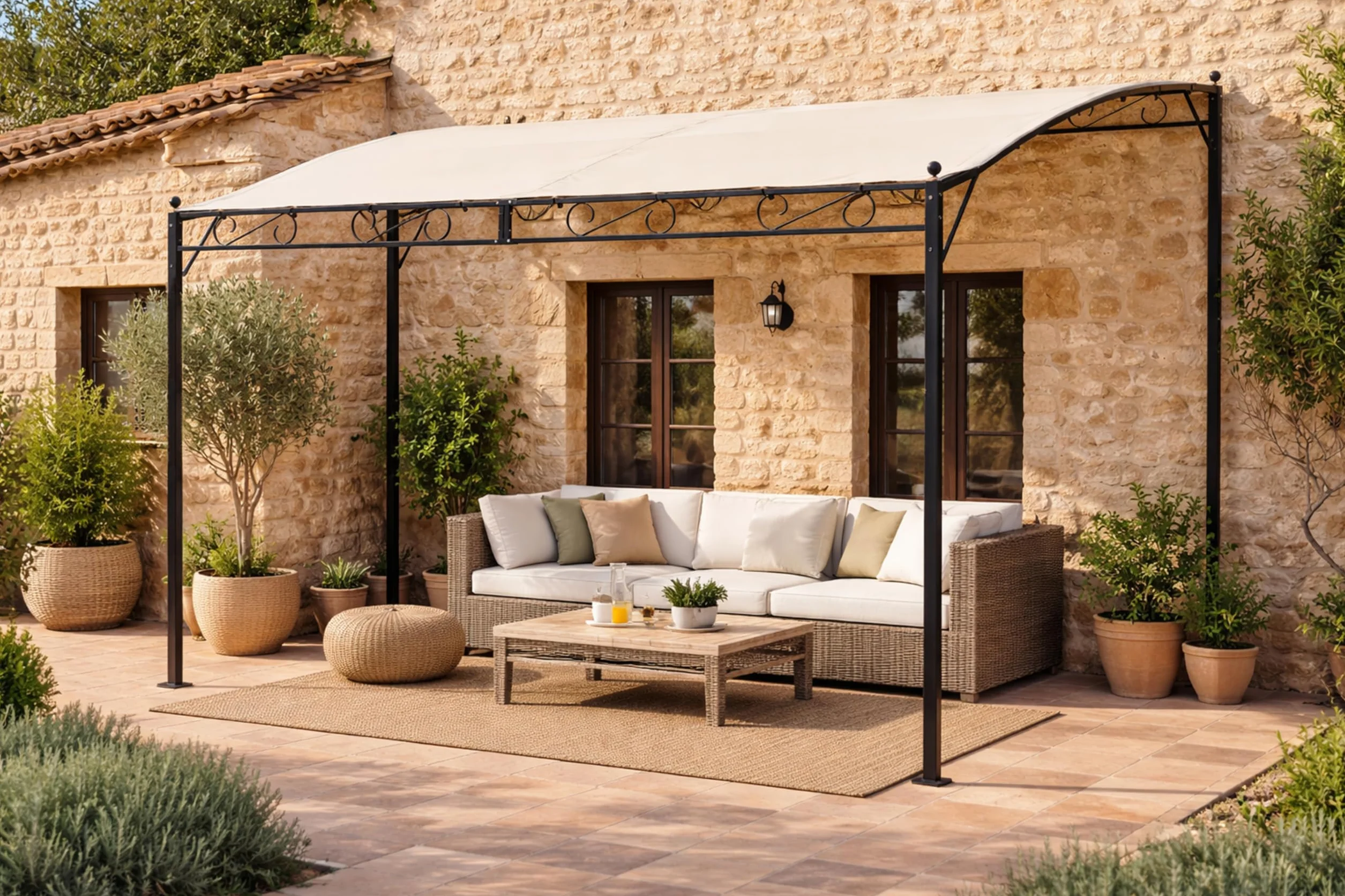 QUICK STAR Pergola Dach 250x300 cm Zadaszenie Tarasu Piaskowy