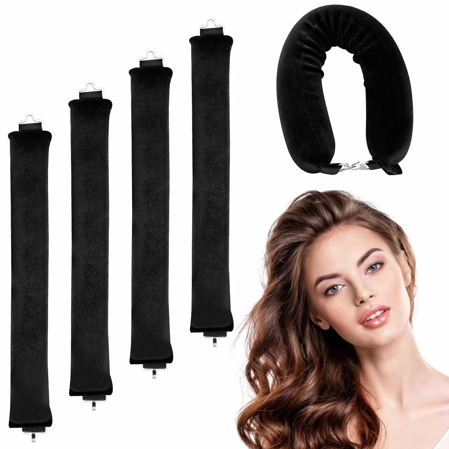 Lixiluxia 4 sztuki Bezgrzewna lokówka do włosów, lokówki do spania, overnight blowout