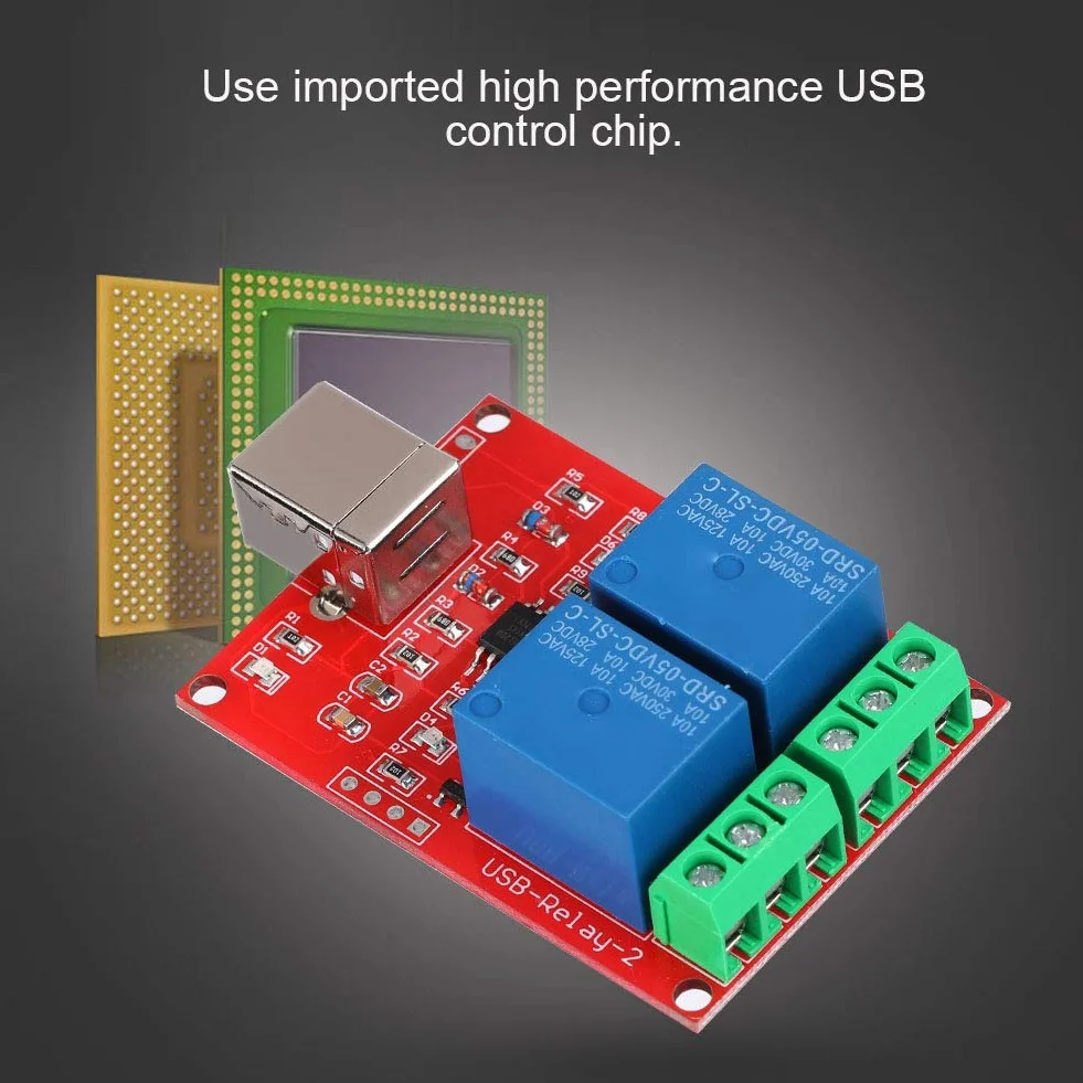 Przekaźnikowy przełącznik sterujący USB Moduł PC USB inteligentny kontroler USB 2-kanałowy 5 V, system wsparcia: dla systemu XP 32 bit, 64 bit