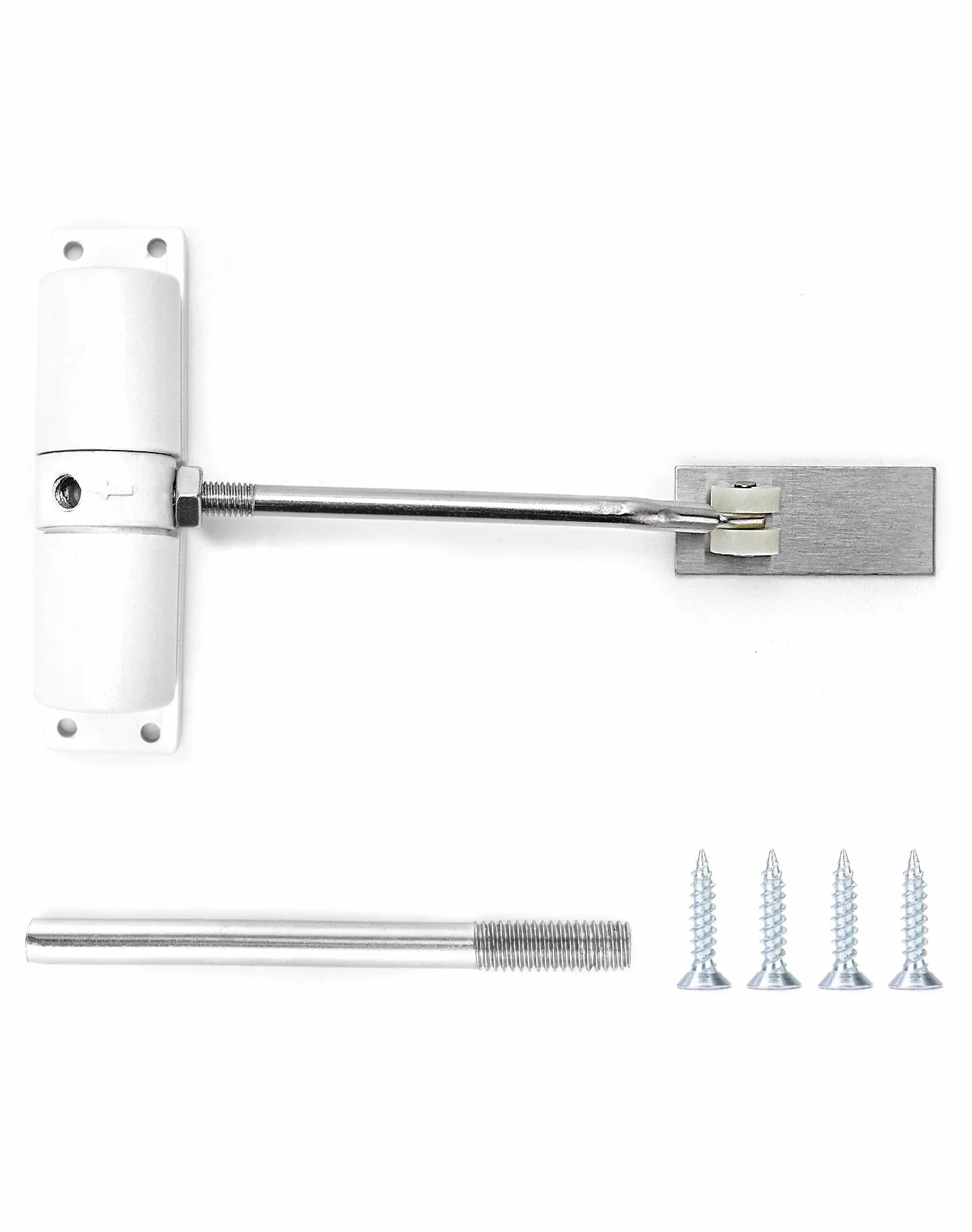 QWORK® Automatyczne zamykanie drzwi, zamykanie drzwi sprężynowych, stop aluminium, do drzwi rodzinnych, drzwi drewniane, maksymalna szerokość drzwi 1000 mm, czarny