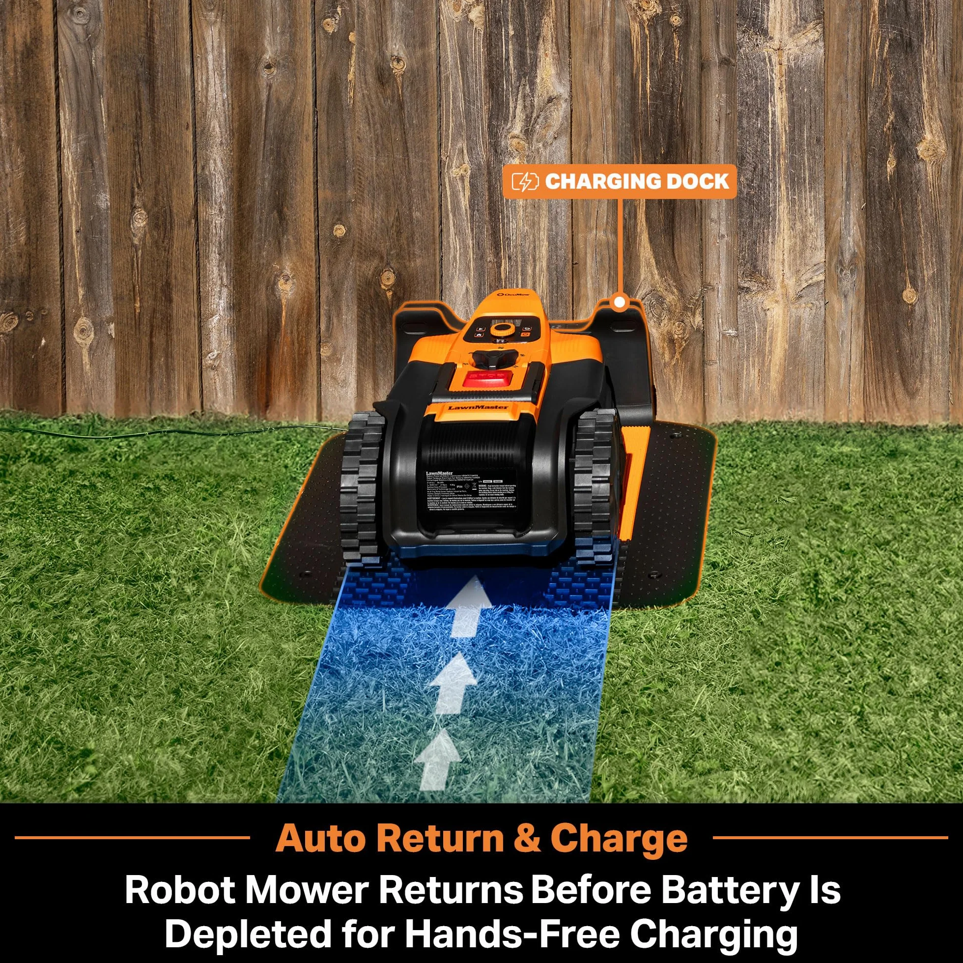 LawnMaster VBRM18AMID4R robot koszący bez kabla ograniczającego 800㎡ 4 Ah nawigacja optyczna