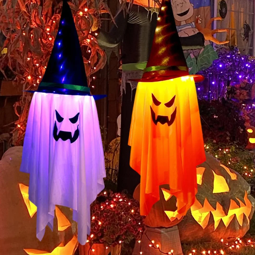 Duch Wiszące Światła LED Halloween 2 szt. Dekoracje Ogród Podwórko Drzewo