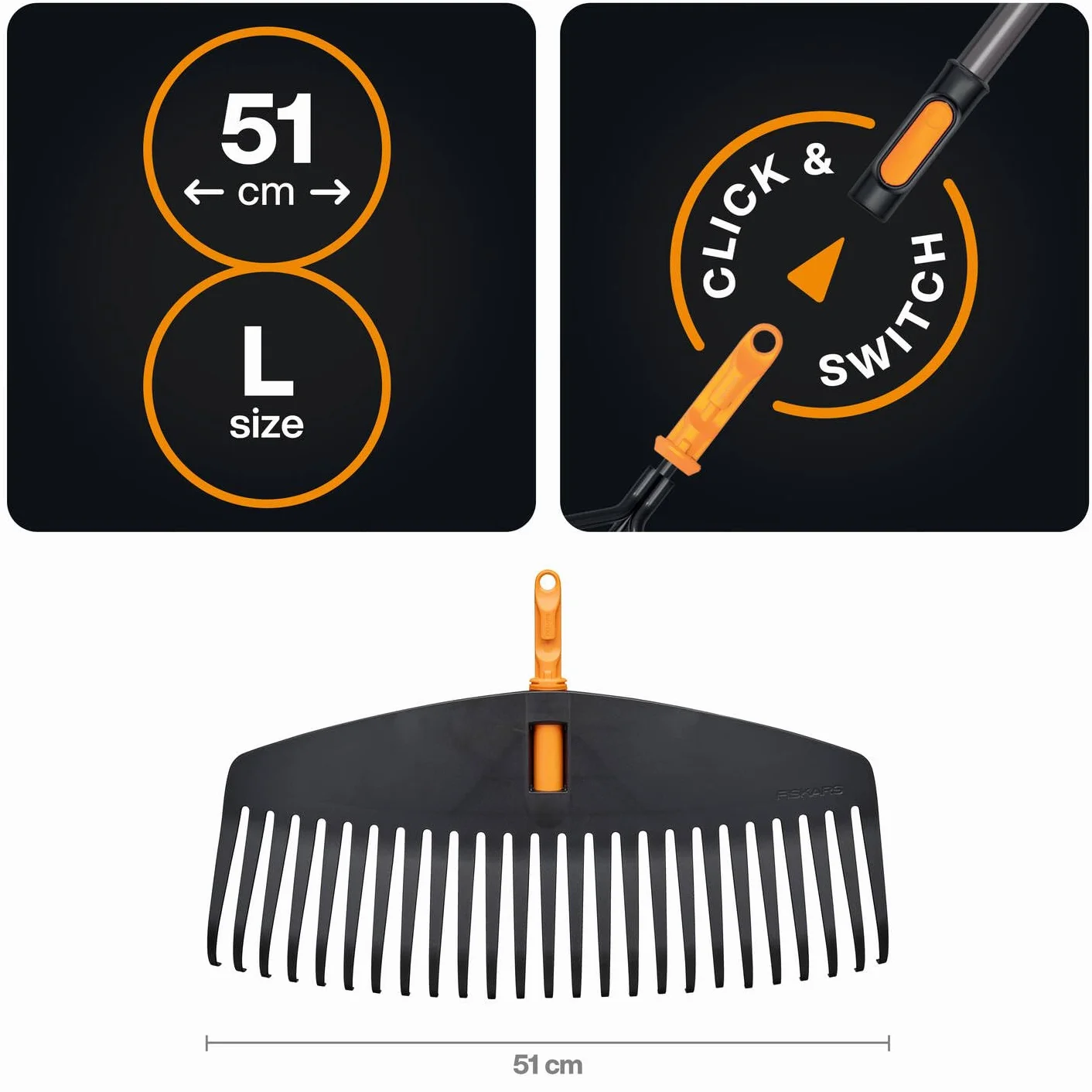 Fiskars OneClick Leaf Rake L