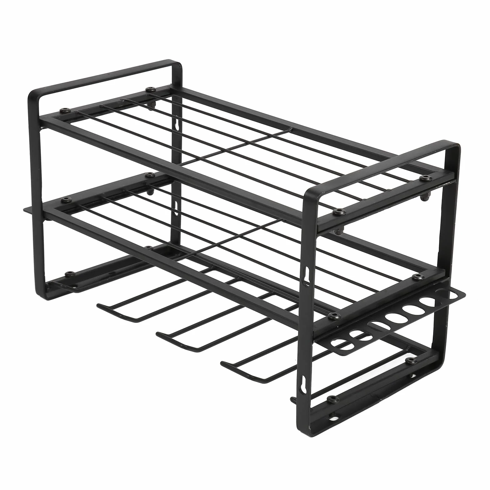 Yosoo Health Gear Organizer na Wiertła, Uchwyt ścienny do żelaznego Uchwytu na wiertarkę, Stojak Narzędzia o Udźwigu 150 Funtów z półką i Uchwytami Bocznymi, 16,54 X 7,87 X 8,66 Cala do