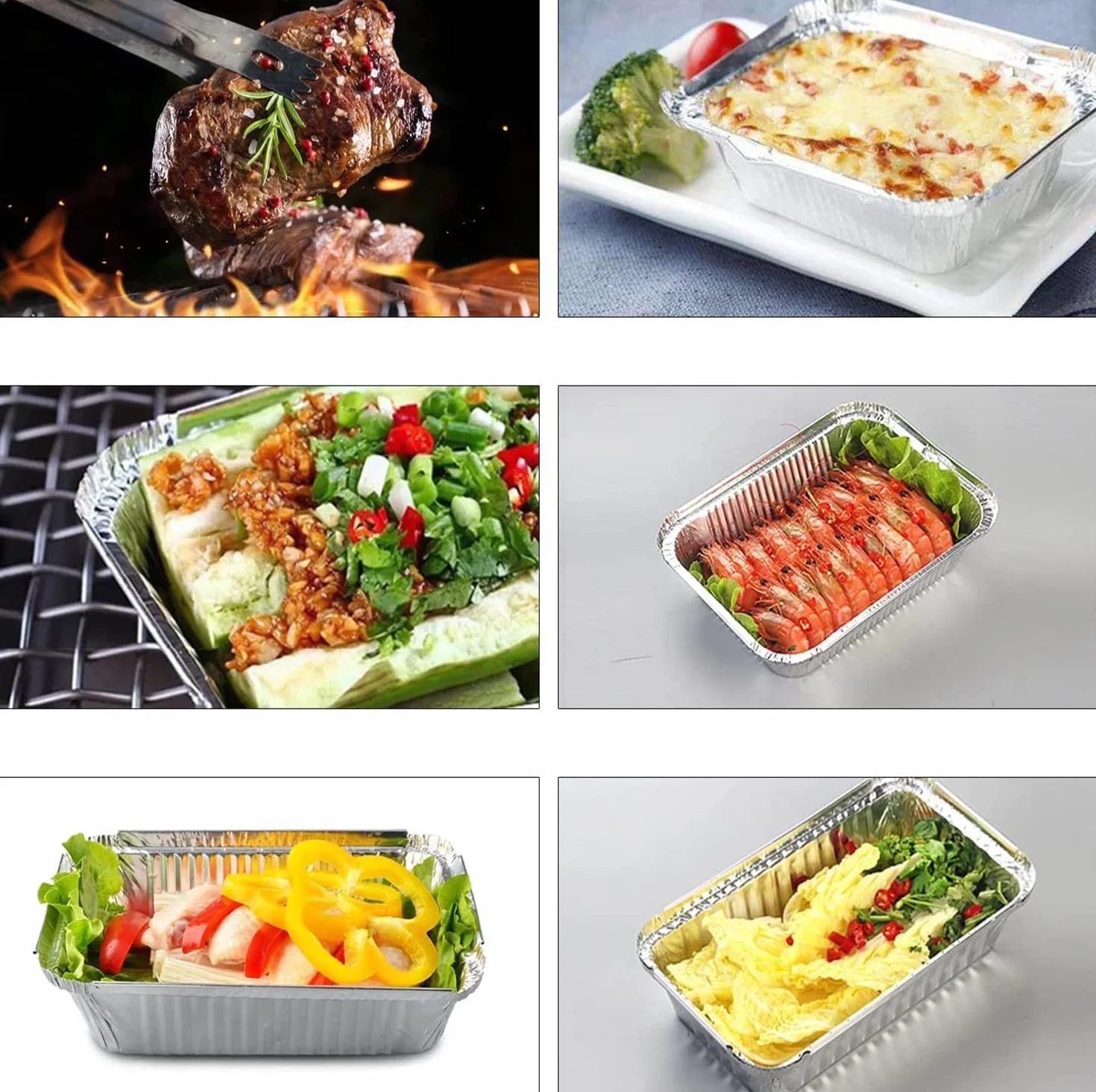 LATRAT 25 sztuk aluminiowych misek do grillowania, jednorazowych misek aluminiowych, bez pokrywki, na resztki, grill, ciasto, owoce i warzywa, 21,6 x 14,7 x 3,5 cm