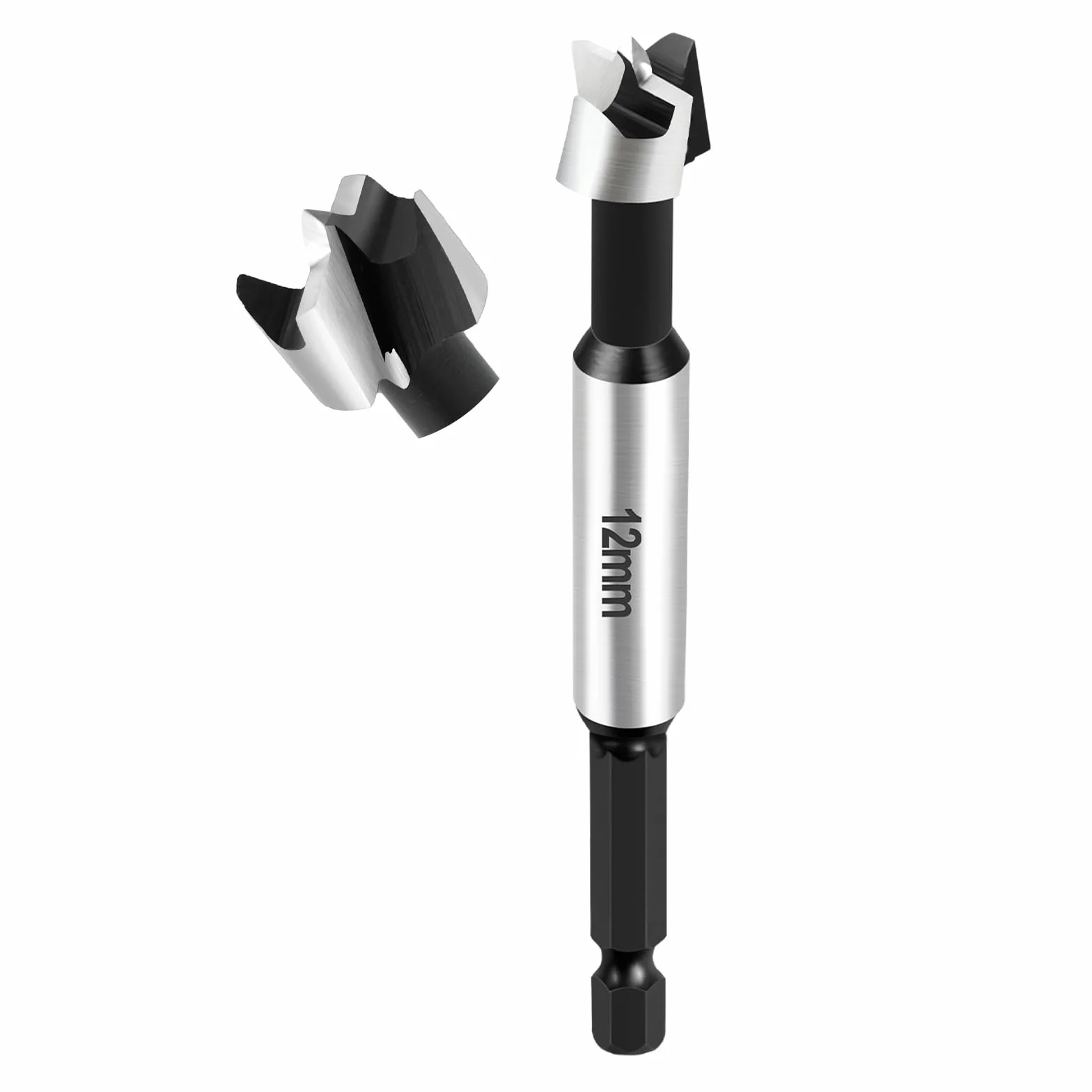 Profesjonalne wiertło Forstner 12 mm do drewna, 12 mm wiertło Forstner, wiertło do otworów z trzonkiem sześciokątnym, wiertło do drewna, wiertło garnkowe, wiertło artystyczne do drewna