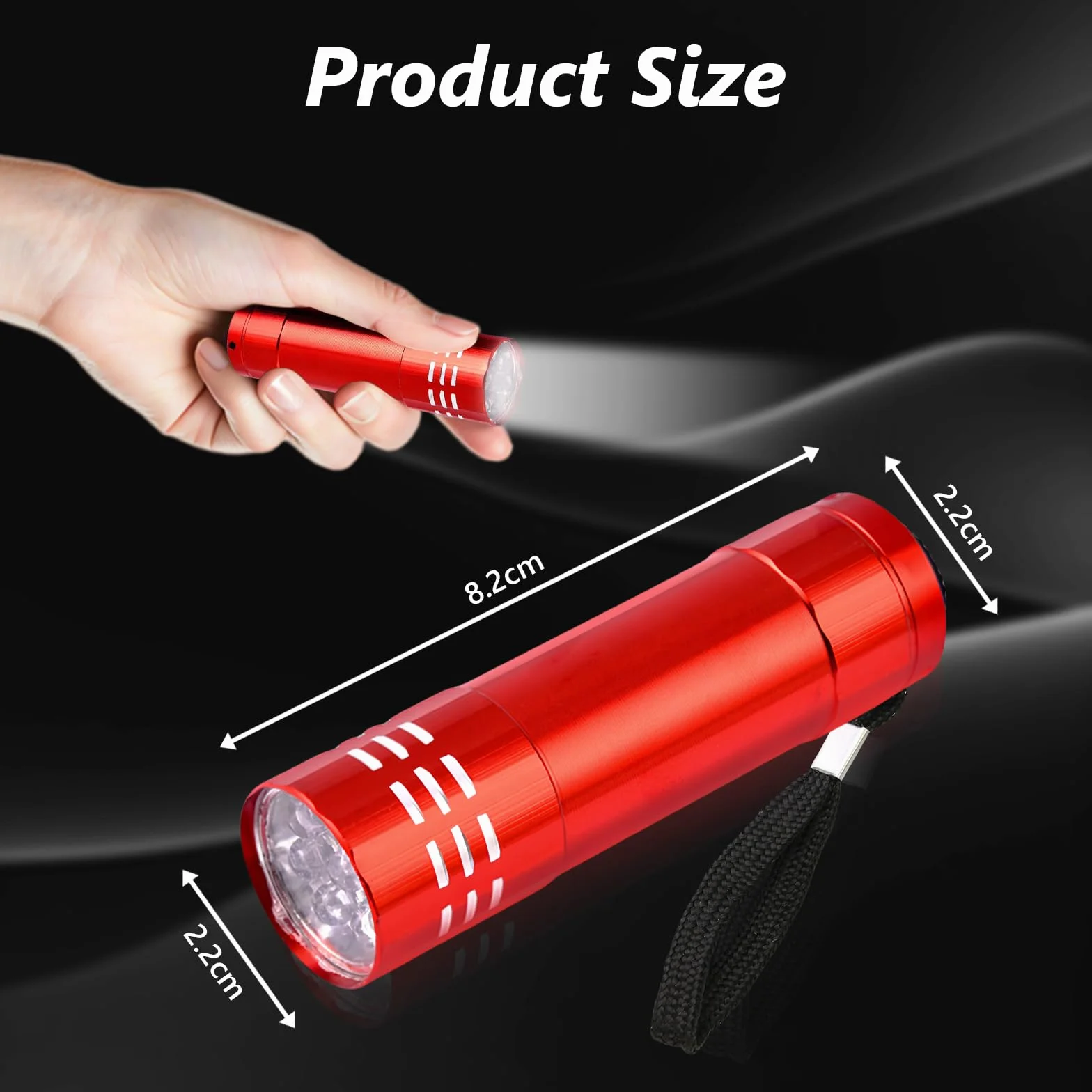 Flintronic 3-pak małych latarek LED, mała latarka kieszonkowa z 9 diodami LED, aluminiowa latarka dla dzieci, ze smyczą, super jasna, dla dzieci, dorosłych, na kemping, wędrówki, prezenty na świeżym