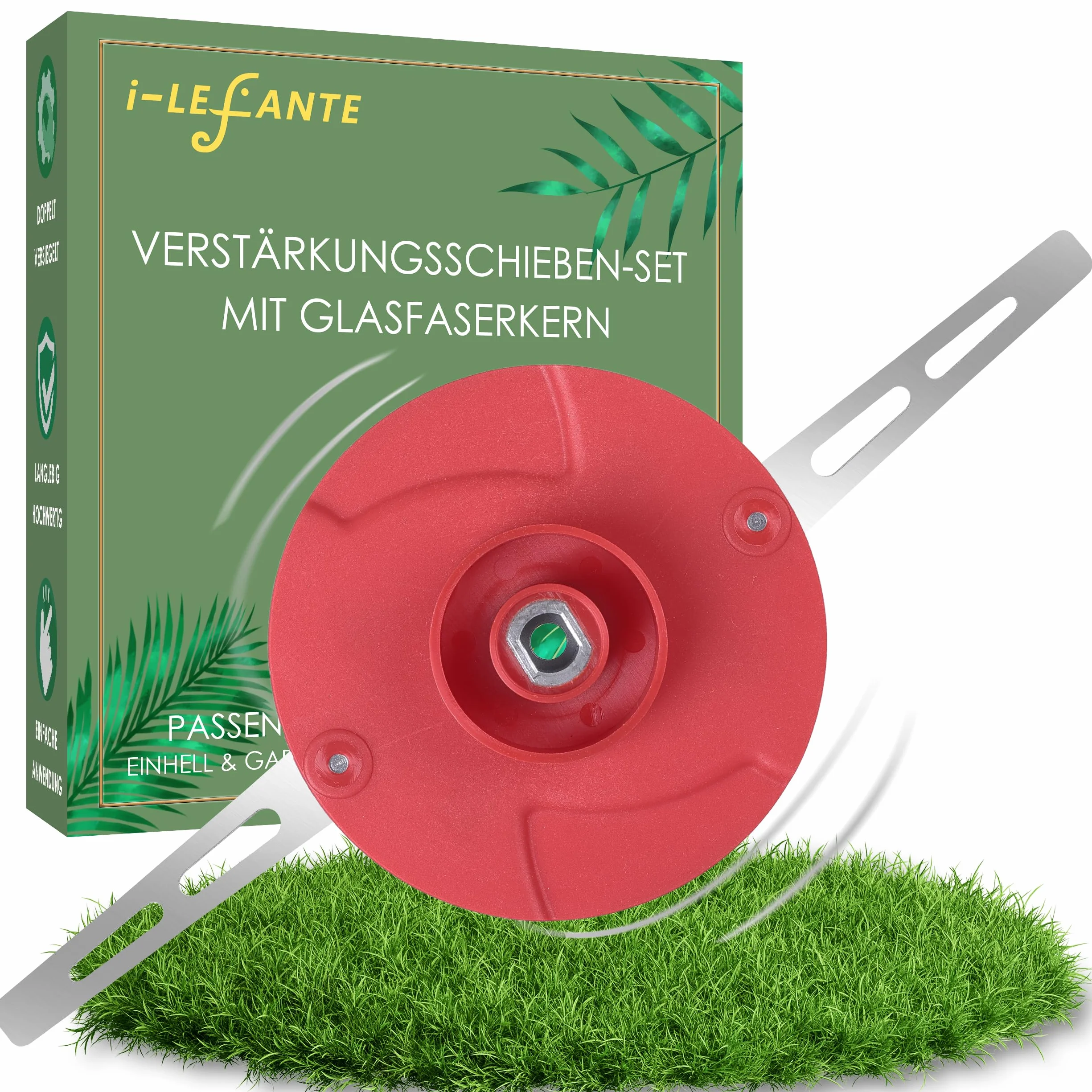 Metalowy nóż do podkaszarki – nóż zapasowy ze stali nierdzewnej – pasuje do Einhell GE-CT 18 LI, Gardol GAT-E 20 LI, Mr. Gardener AT 1824 KS Li PXC, GartenMeister GM LI-2025/40 (czerwony)