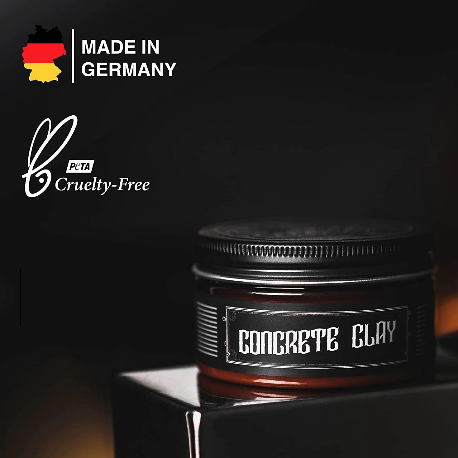 Charlemagne Pomada Concrete Clay 100 ml – pomada do włosów, beztłuszczowa tekstura i krem do stylizacji dla prawie matowego wyglądu – jakość fryzjerska, Made in Germany (100 ml, średnia moc)