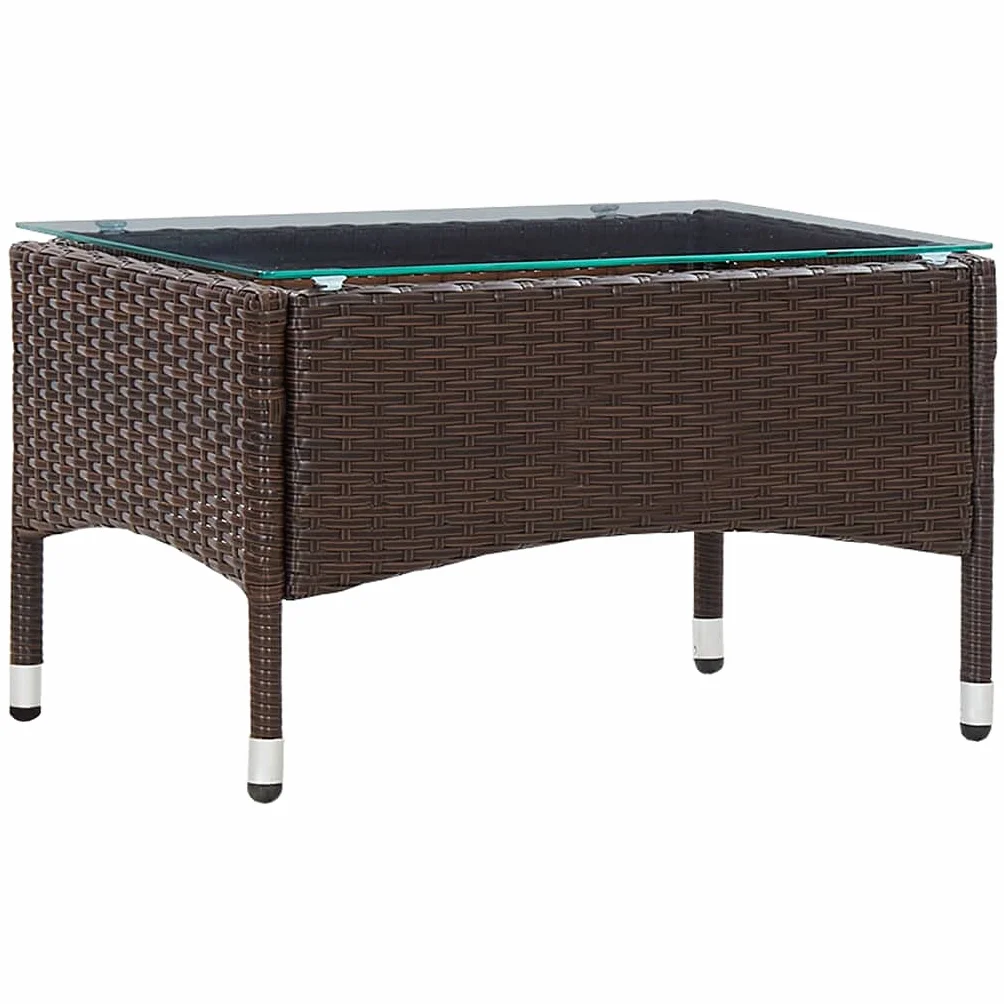VidaXL Stolik kawowy Brązowy 60x40x36 cm pleciona żywica