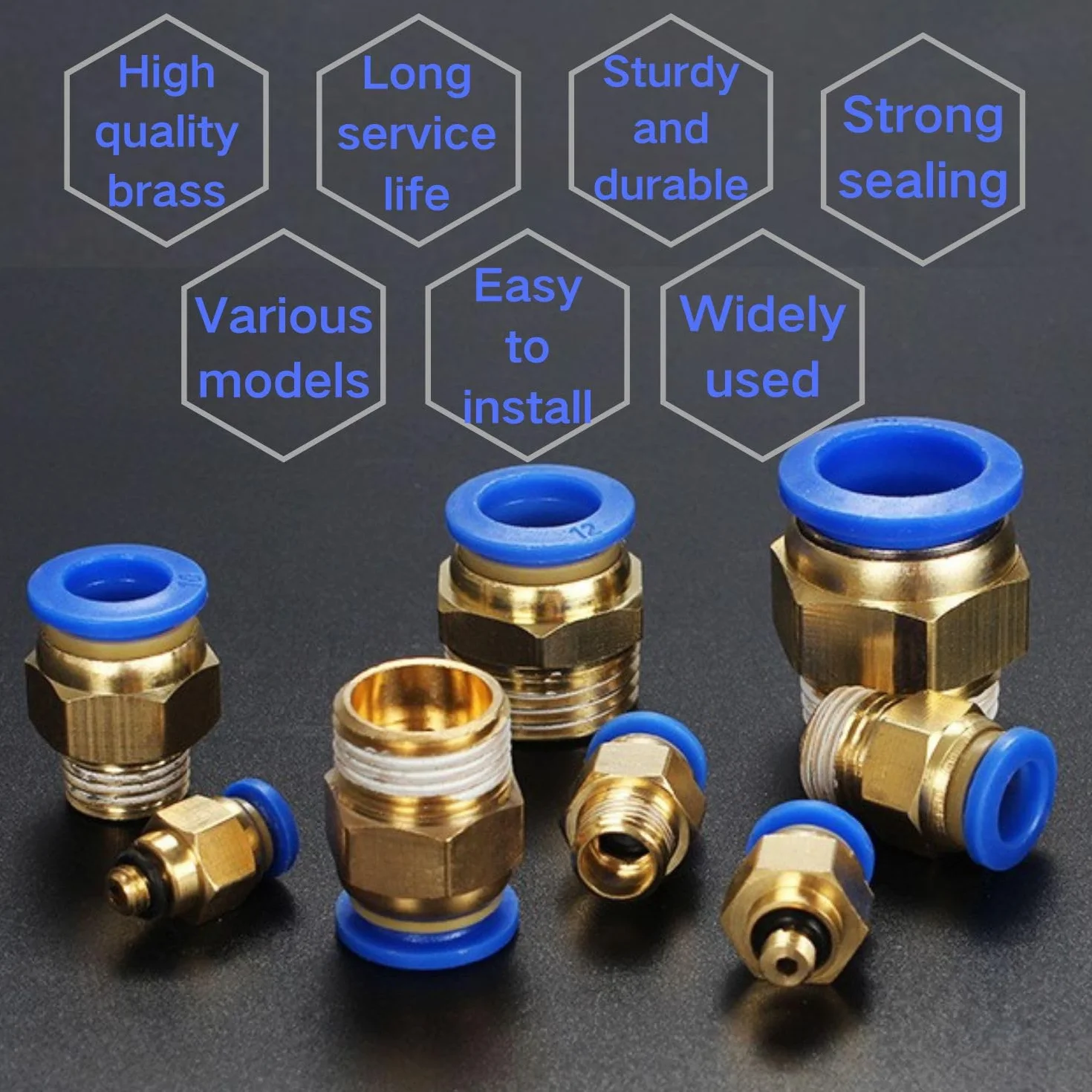 4 sztuki 6 mm 1/2 ''PT gwint zewnętrzny prosty Push to Connect Fittings wąż wtykowy pneumatyczny szybkozłączka
