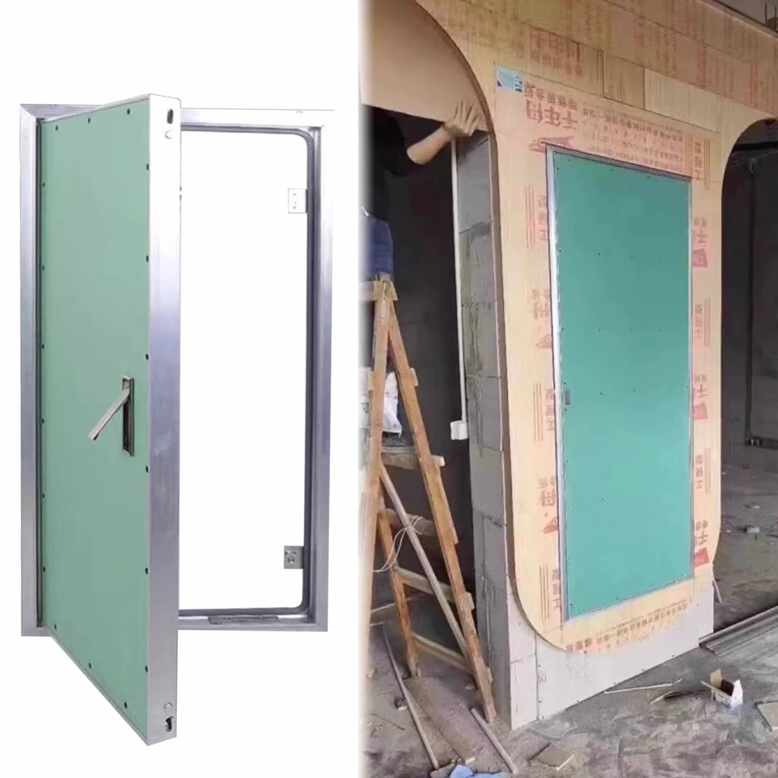 Drzwi wejściowe z płyty gipsowo-kartonowej, aluminiowa rama, panel dostępu do płyt kartonowo-gipsowych, na strych, garaż, osłonę ścian, do użytku wewnątrz i na zewnątrz