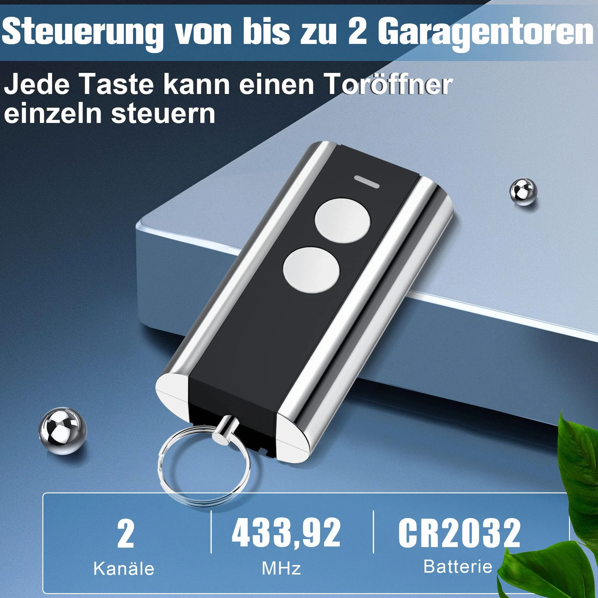 pepape 2 sztuki garażu nadajnik ręczny do stali normalnej Entrematic RCU 433-2K, EA433 2 KM, EA433 2KS, N002800, kompatybilny z Crawford ze stali standardowej 433,92 Rolling Code Garage pilot zdalnego