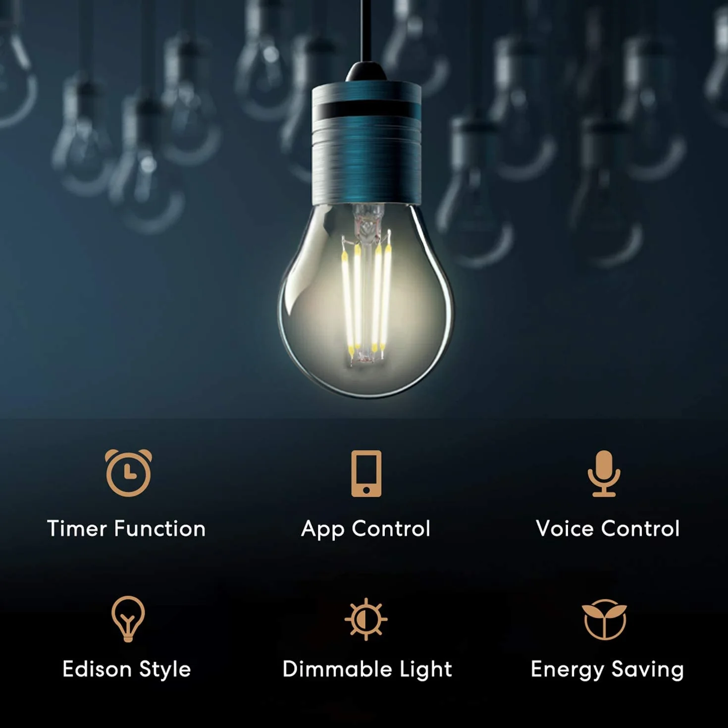 Meross Żarówka LED WiFi, inteligentna żarówka Edisona E27 kompatybilna z Apple HomeKit, Siri, Alexa i Google Home, 810 LM ściemnialna żarówka WiFi Ciepła biel 2700 K (odpowiednik 60 W)