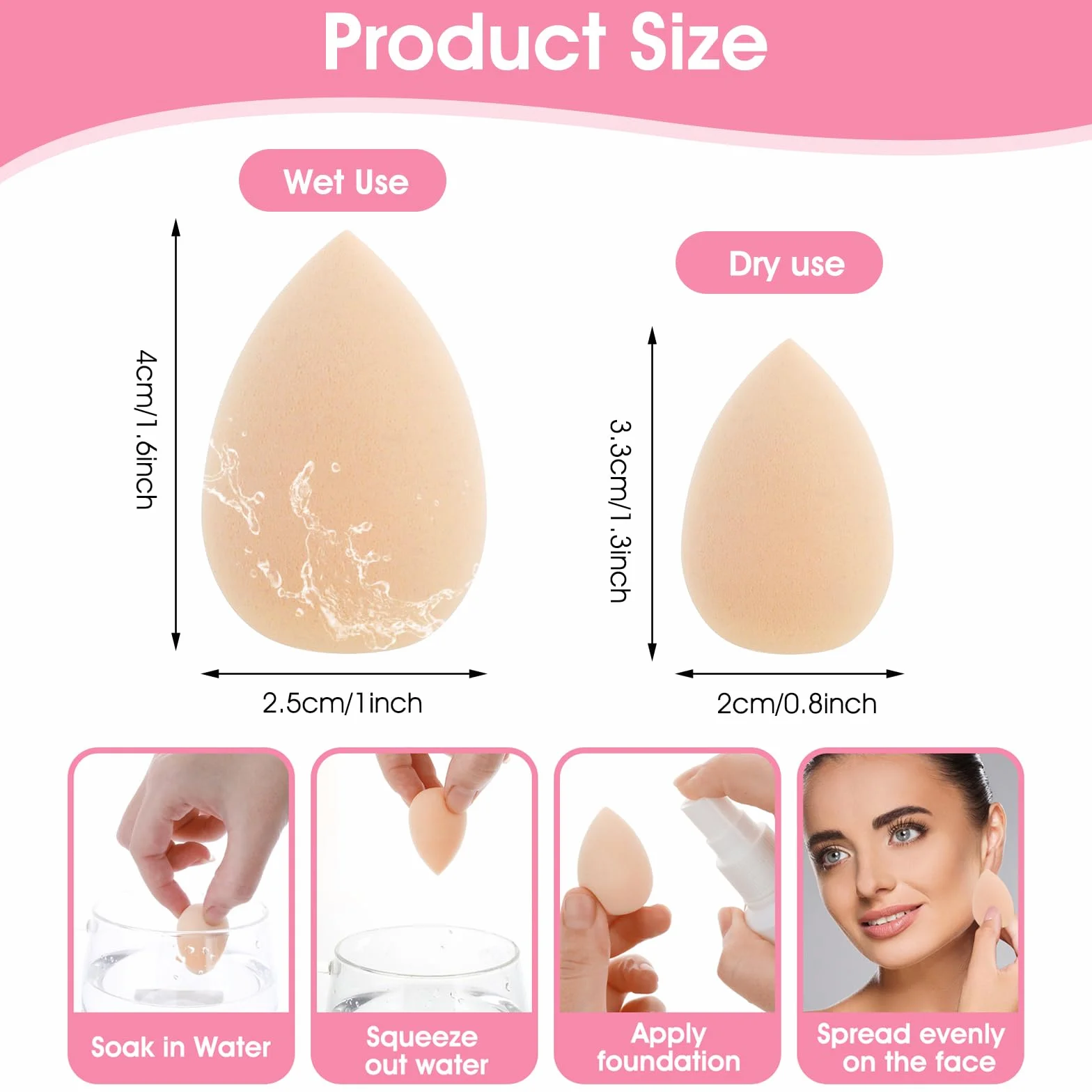 Gjinxi 30 sztuk mini blendera do makijażu, gąbka do makijażu, do makijażu, blendera, podkładu, puffów, puffów, puffów, puffów, pudru, puffów, gąbek kosmetycznych