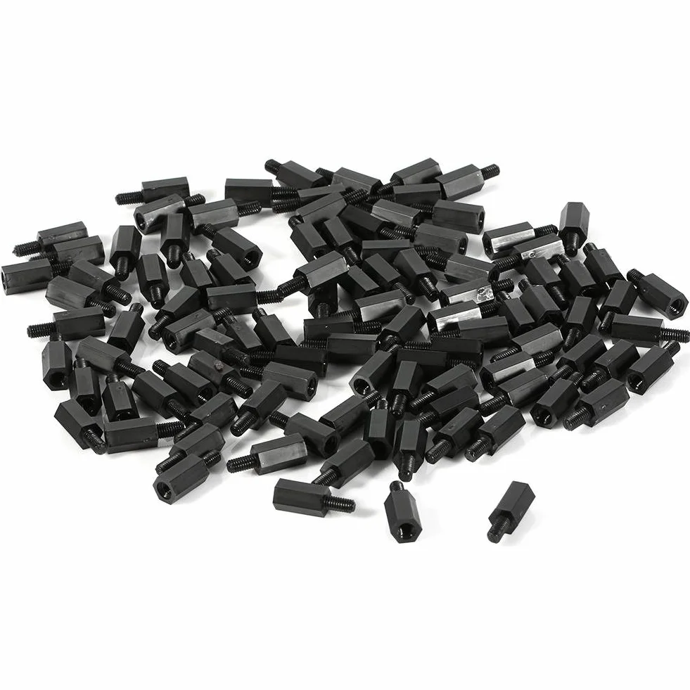 100 sztuk plastikowych śrub sześciokątnych Nylon M3 6 mm 8 mm 10 mm 12 mm (15 mm) uchwyty rozstawowe śrubka metryczna uchwyty rozstawowe M3 5 mm 6 mm 8 mm 10 mm śruba z łbem okrągłym M2 M3 M4 nakrętka