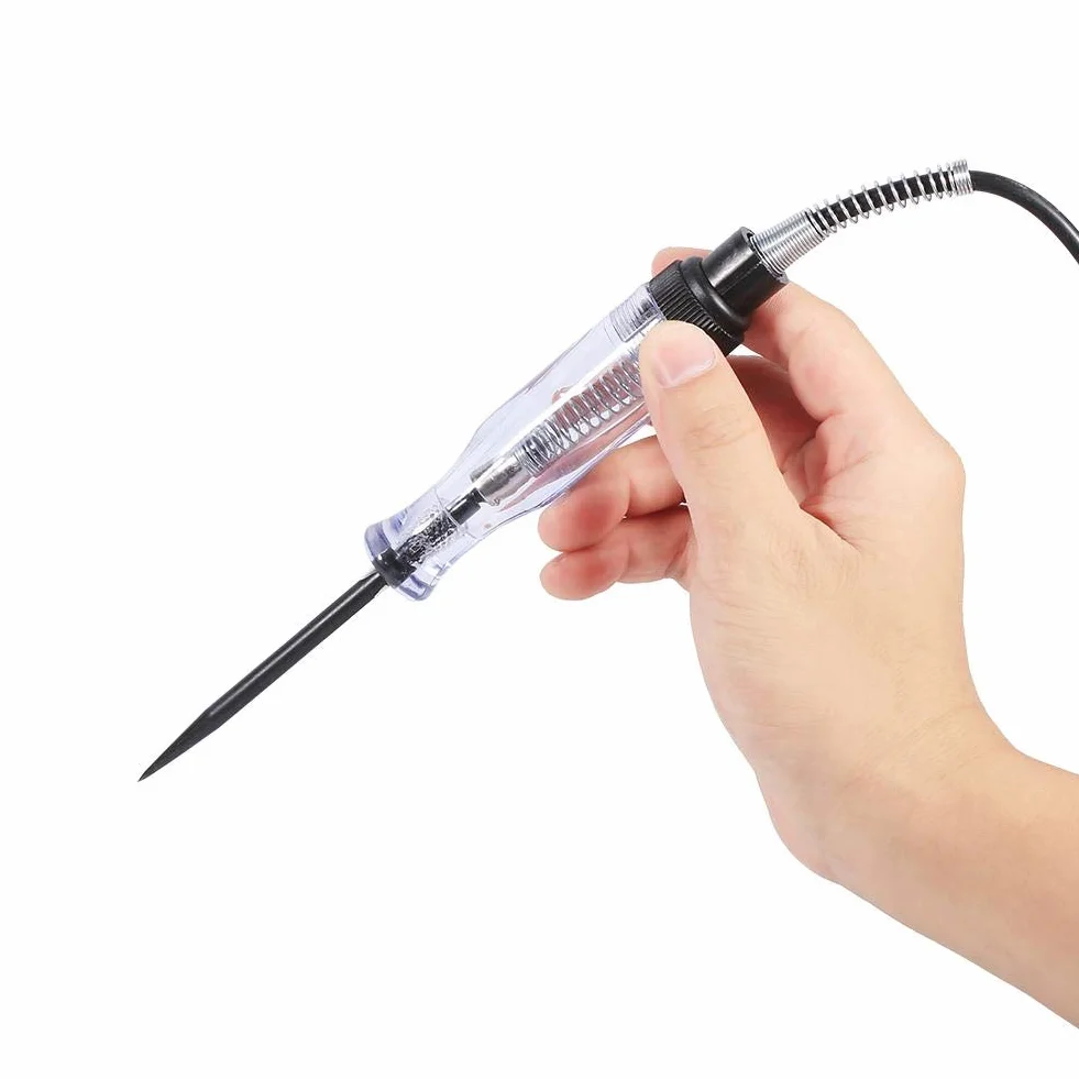 Fydun tester obwodu elektrycznego 6V 12V 24V DC tester obwodu drutu Auto samochód ciężarówka obwód napięcia Tester samochodowy test VoltMet długa sonda sonda żarówka 1pc