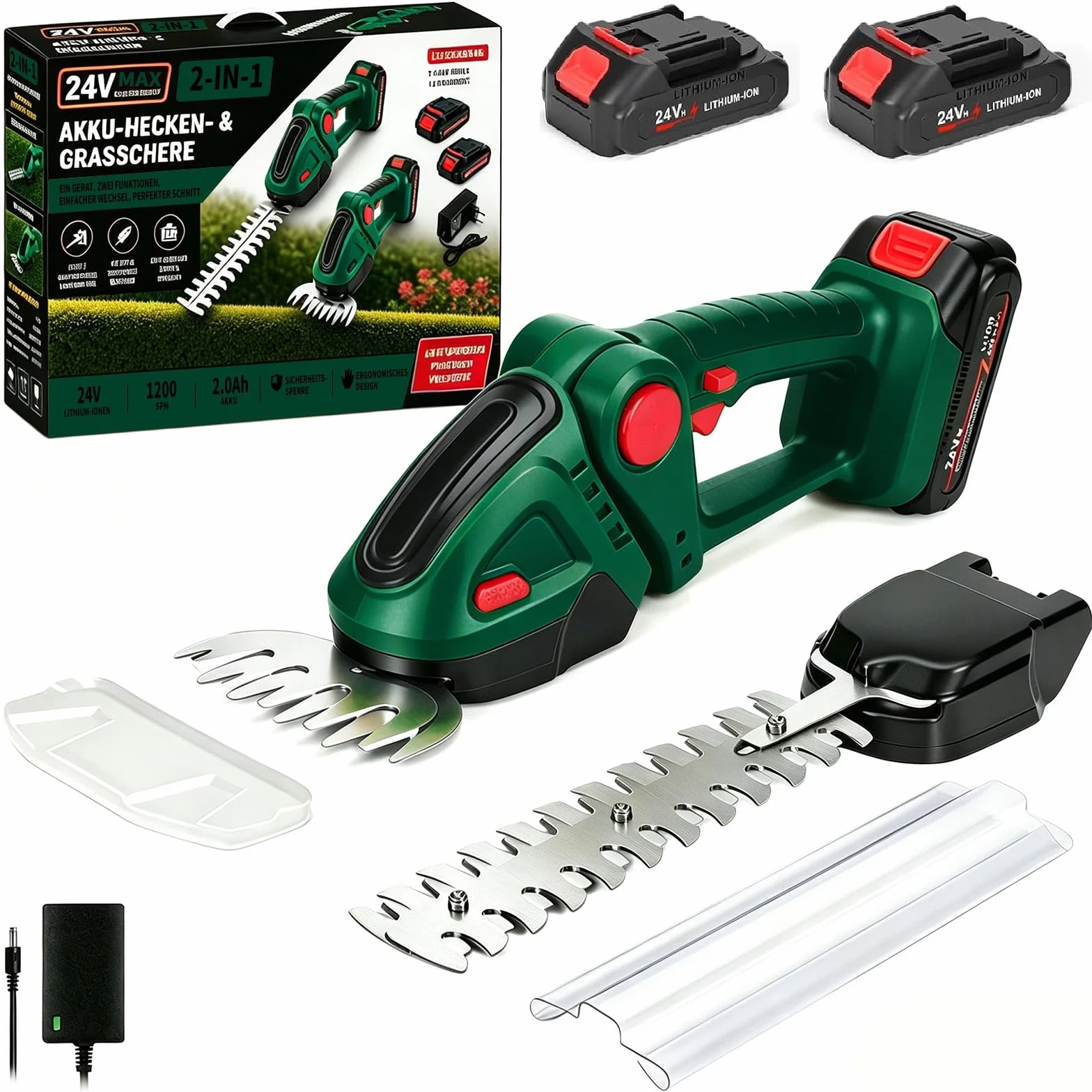 Akumulatorowe nożyce do żywopłotu 2 w 1 21 V 4,0 Ah 23 cm