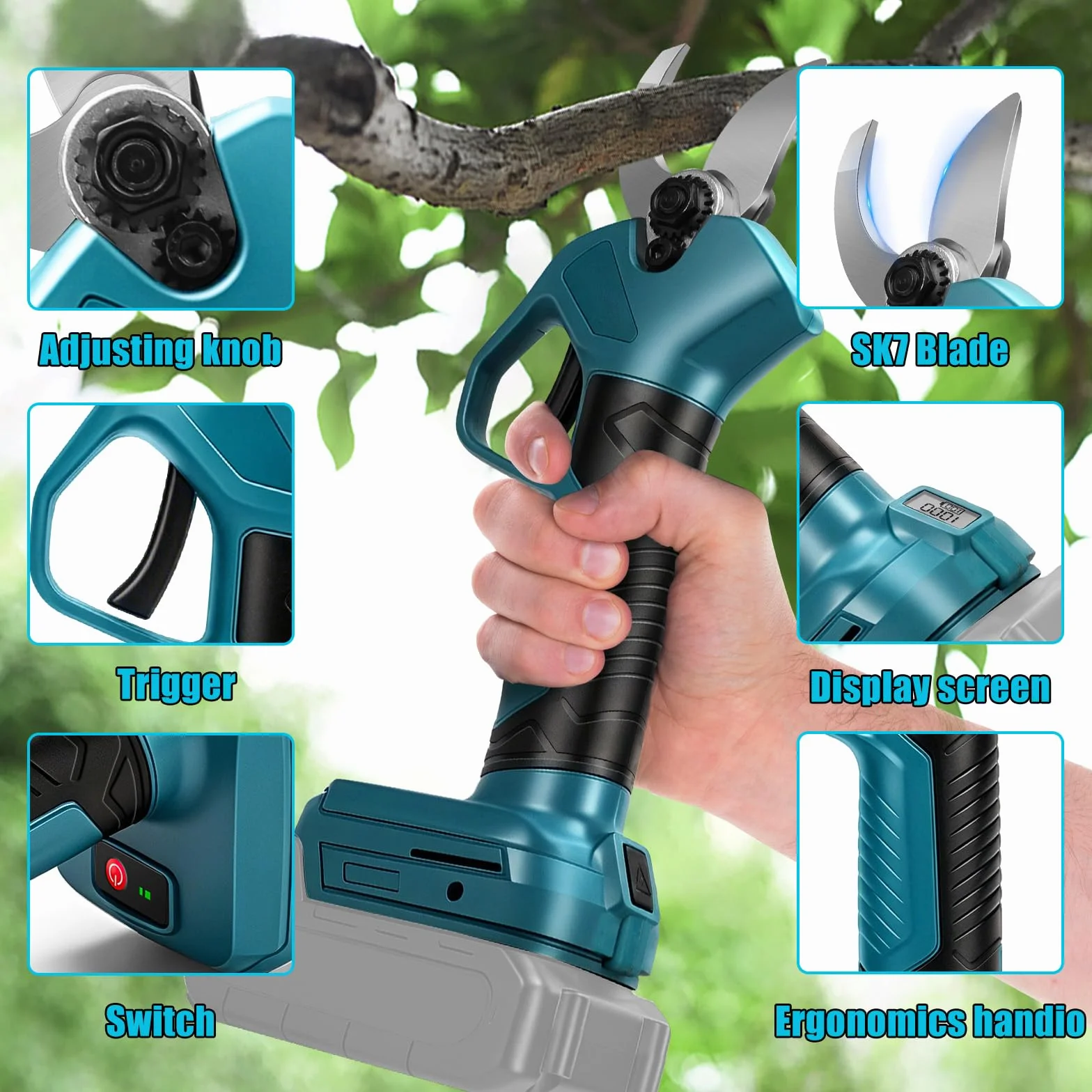 Makita 18 V Akumulatorowe Nożyce do Gałęzi Bezszczotkowe LCD 45 mm