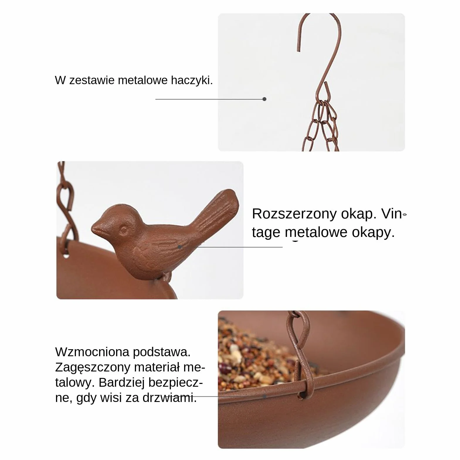 Poidełko Dla Ptaków Na Zewnątrz | Dwupoziomowa Miska Do Karmienia Ptaków - Klasyczne Poidełko Dla Kolibrów - Do Ogrodu Balkonu Tarasu Podwórka Okna Trawnika Ganku I Tarasu