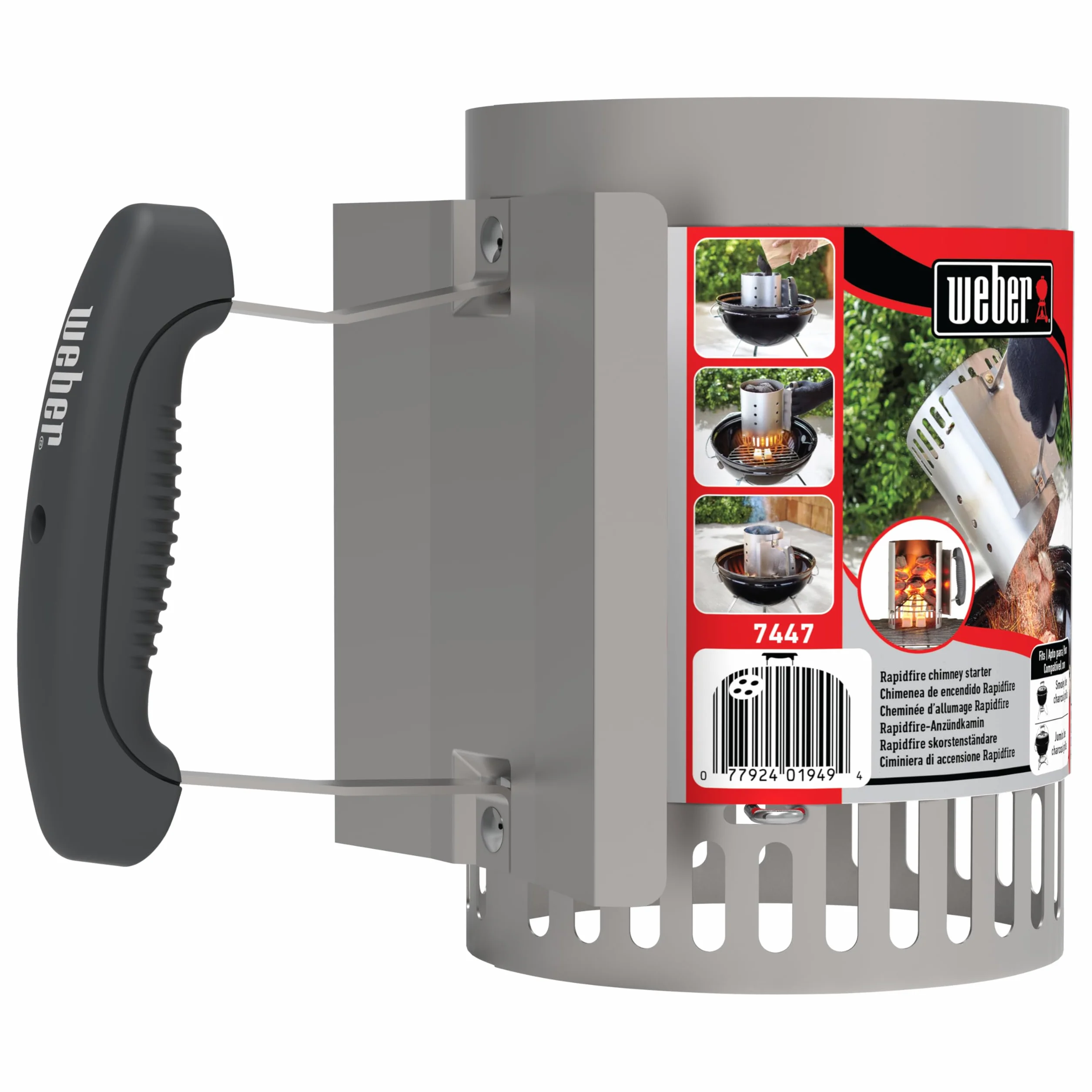 Weber Komin do Rozpalania Mały 20cm Kompaktowy z Dwoma Uchwytami do Grilli Węglowych Ø 47cm