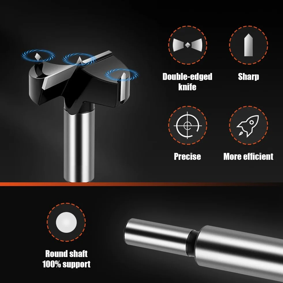 Flintronic Wiertło Forstnera 50 mm, wiertło Forstner, frez z okrągłym trzonkiem, akcesoria do wiertarki, profesjonalna wiertarka forstner, obróbka drewna do wierteł do drewna, wiertło garnkowe do