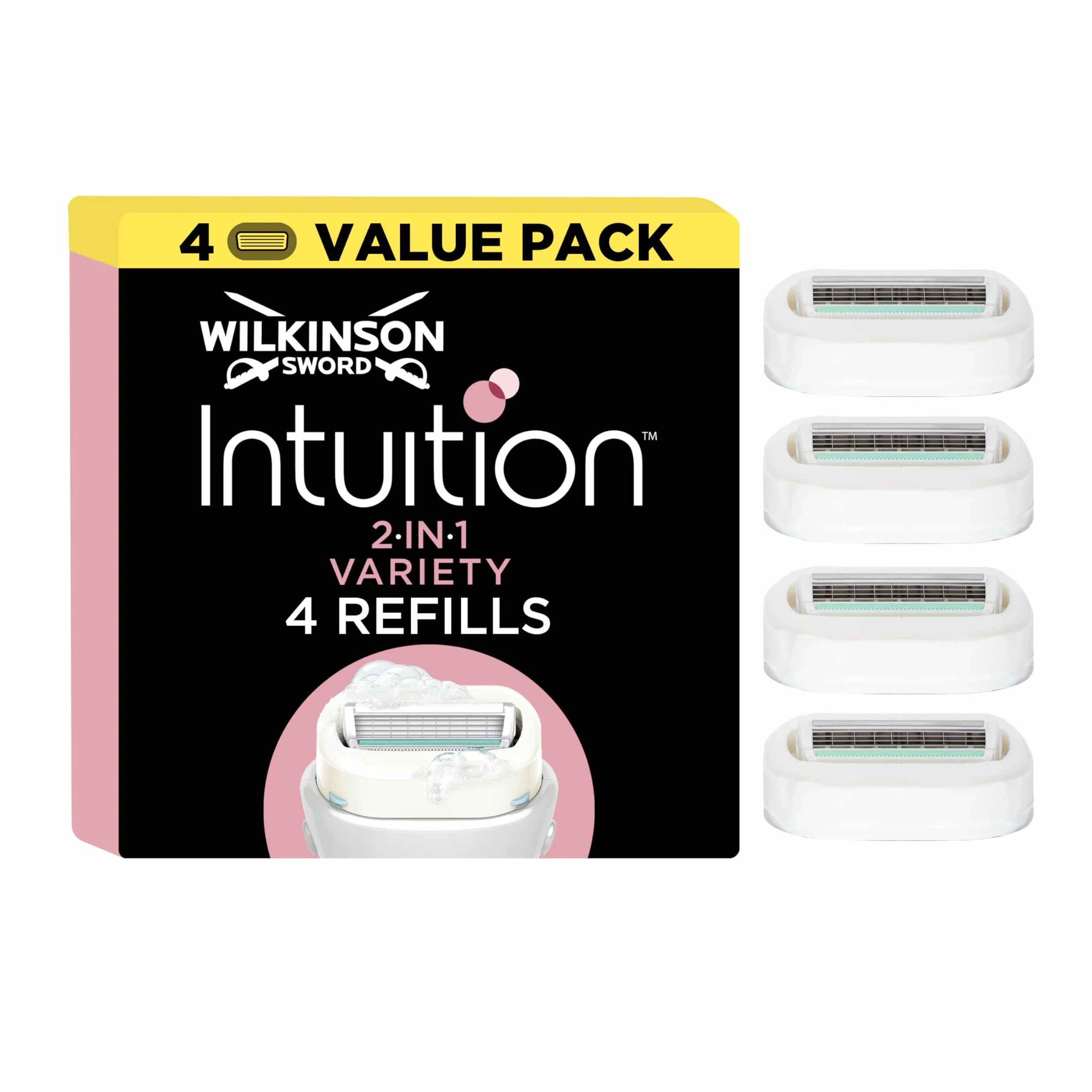 Wilkinson Sword Intuition Summer Variaty 7004067D Ostrza Do Kobiecej Maszynki Do Golenia, 4 Szt., Wielokolorowy