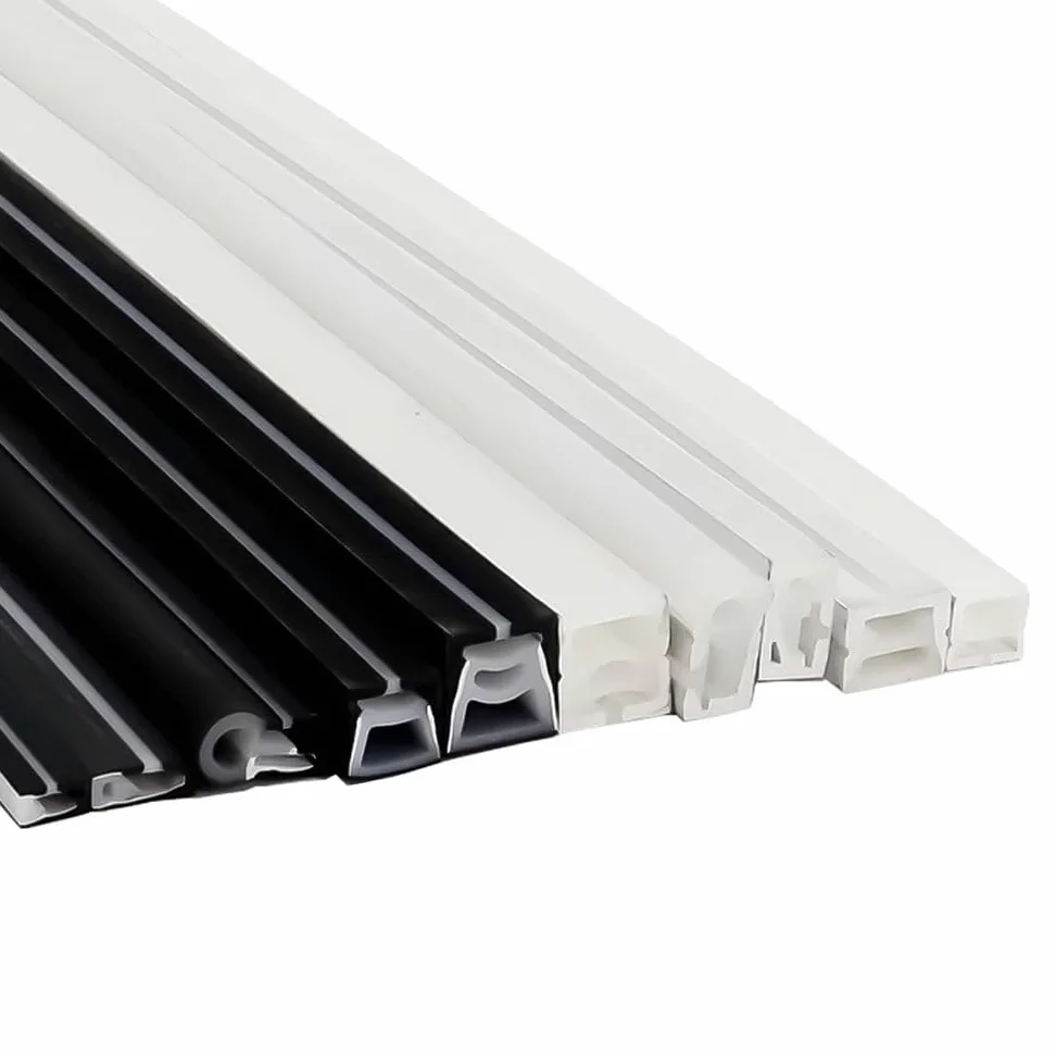 Rurka LED Neon Flex Silikonowa wodoodporna listwa oświetleniowa do dekoracji wnętrz na zewnątrz - Jednolity blask Możliwość zginania 1 szt(Black-0513-4m)