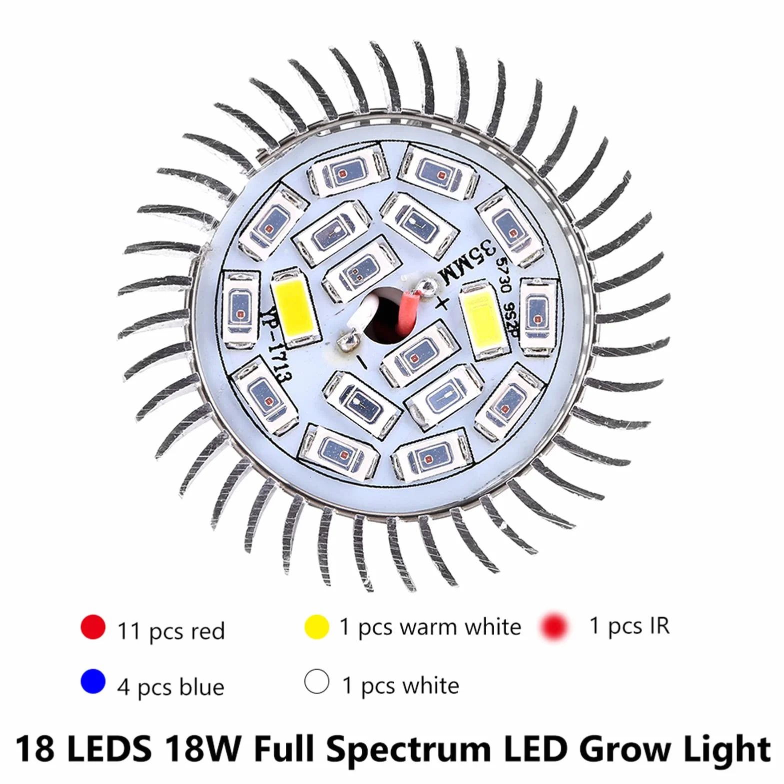 LED Grow Bulb Pełne Spektrum 18W 18 Diod E14 do Roślin