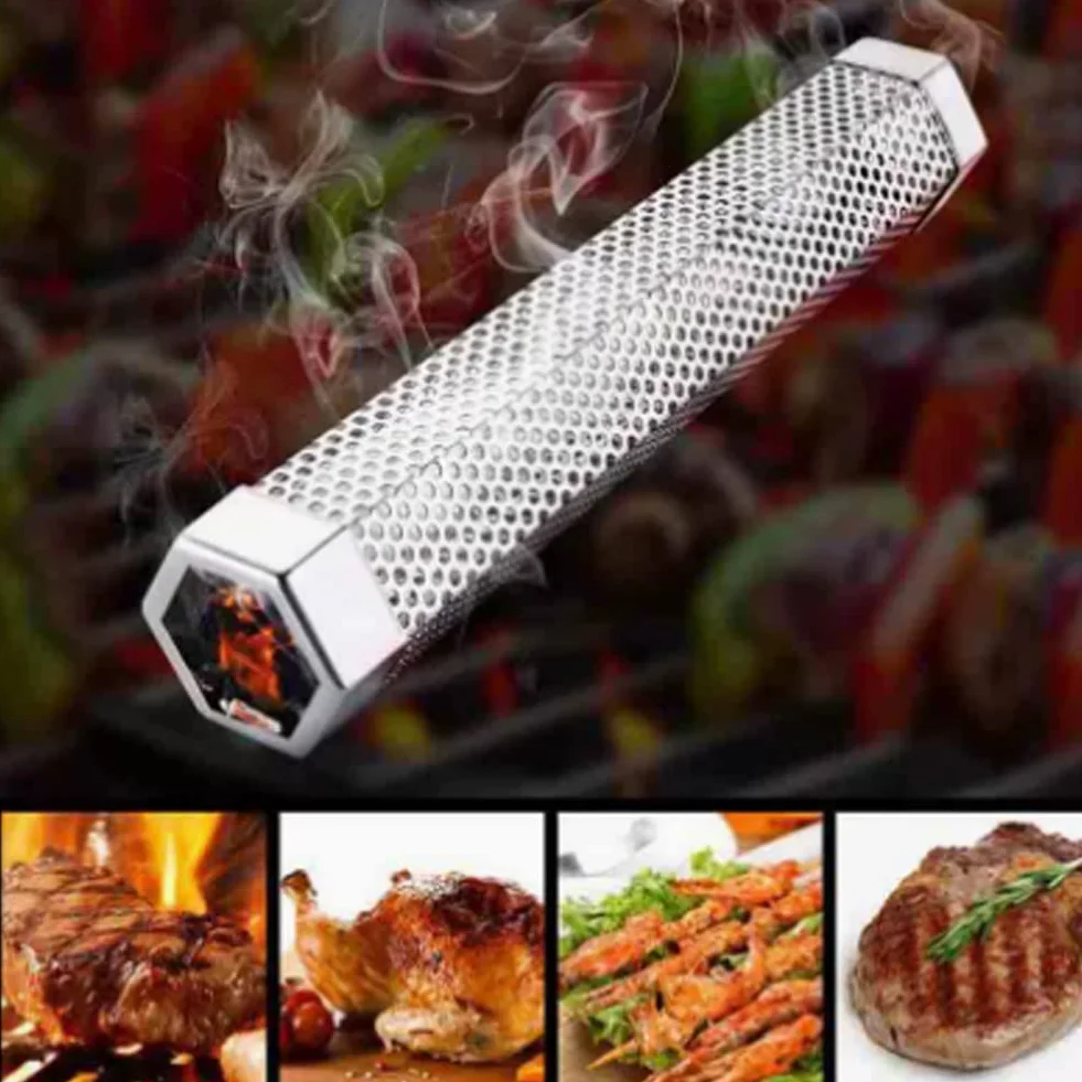 Rura wędzarnicza na pelety, 12,2 '' ze stali nierdzewnej Bbq Rura na pelety Cold Hot Smoker Przenośny generator dymu dla każdego palacza grilla non-rolling