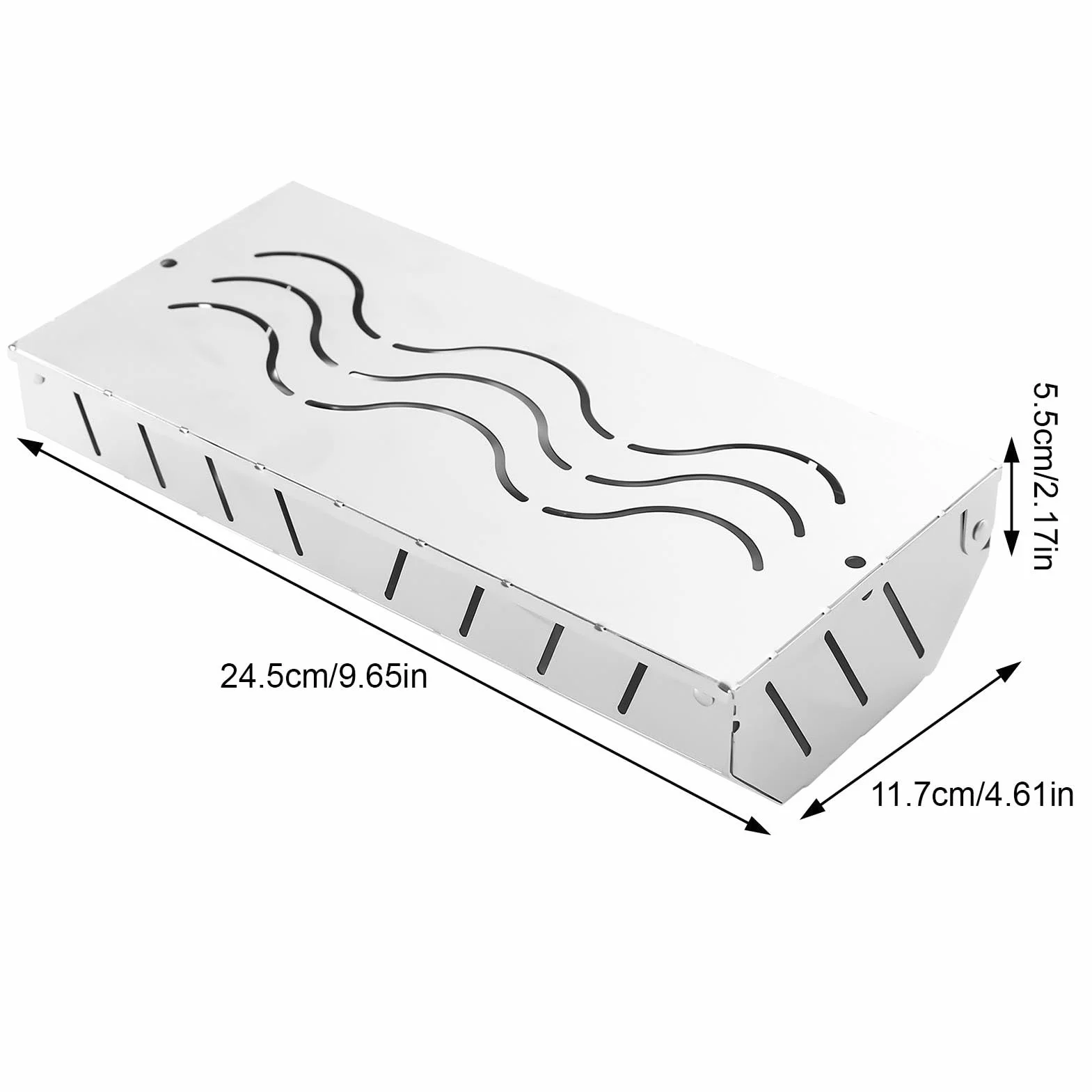 Puszka wędzarnicza stal nierdzewna drewniana skrzynka z chipami akcesoria do grill Vented Lid Design 24,5 x 11,7