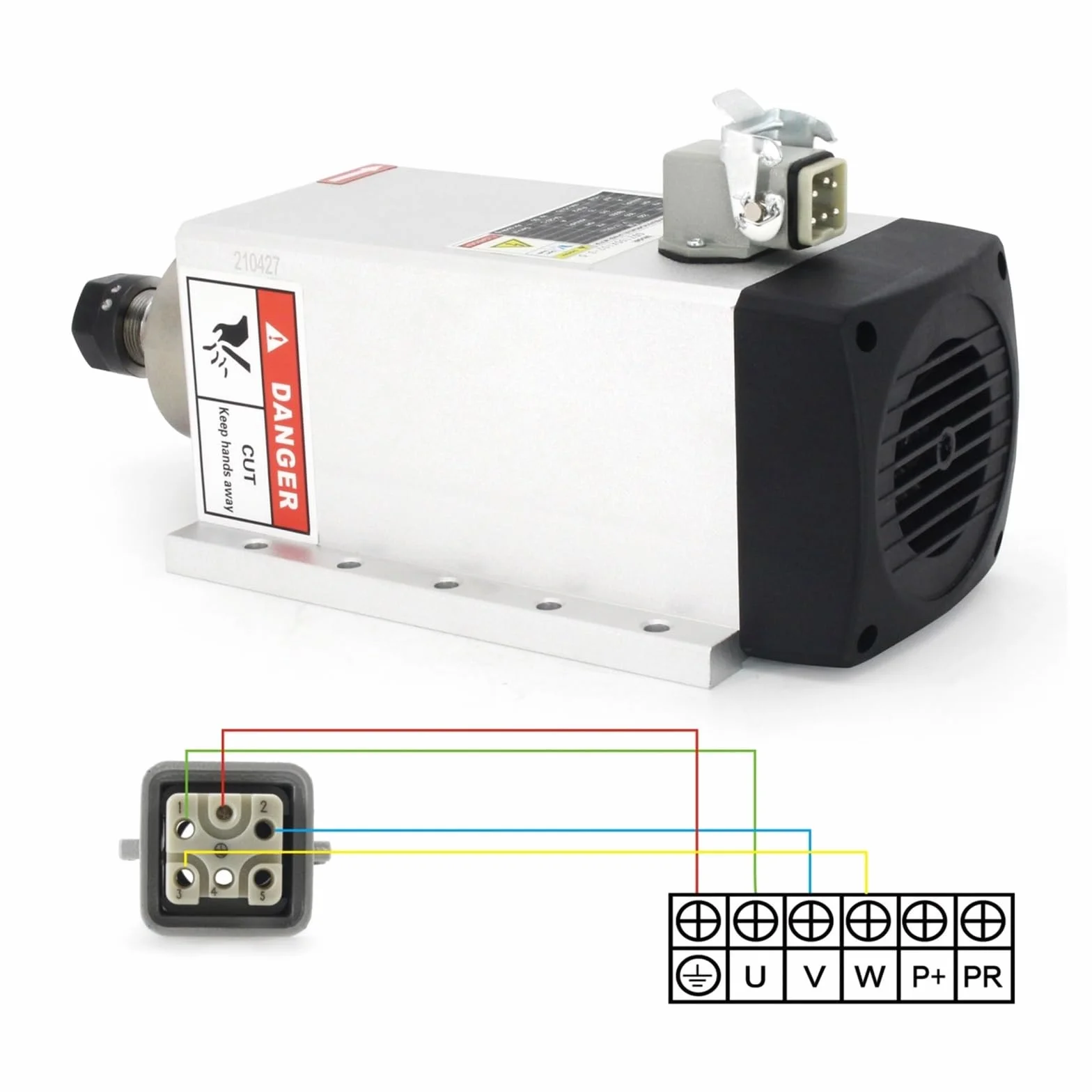 Silnik Wrzeciona Chłodzonego Powietrzem CNC 3,5 KW 18000 Obr./min Bicie Tulei Zaciskowej ER20 ≤0,01 Mm Opcjonalny Falownik 4 Odpowiedni Do Routerów Wysoce Zoptymalizowany(And ER20 Collet)