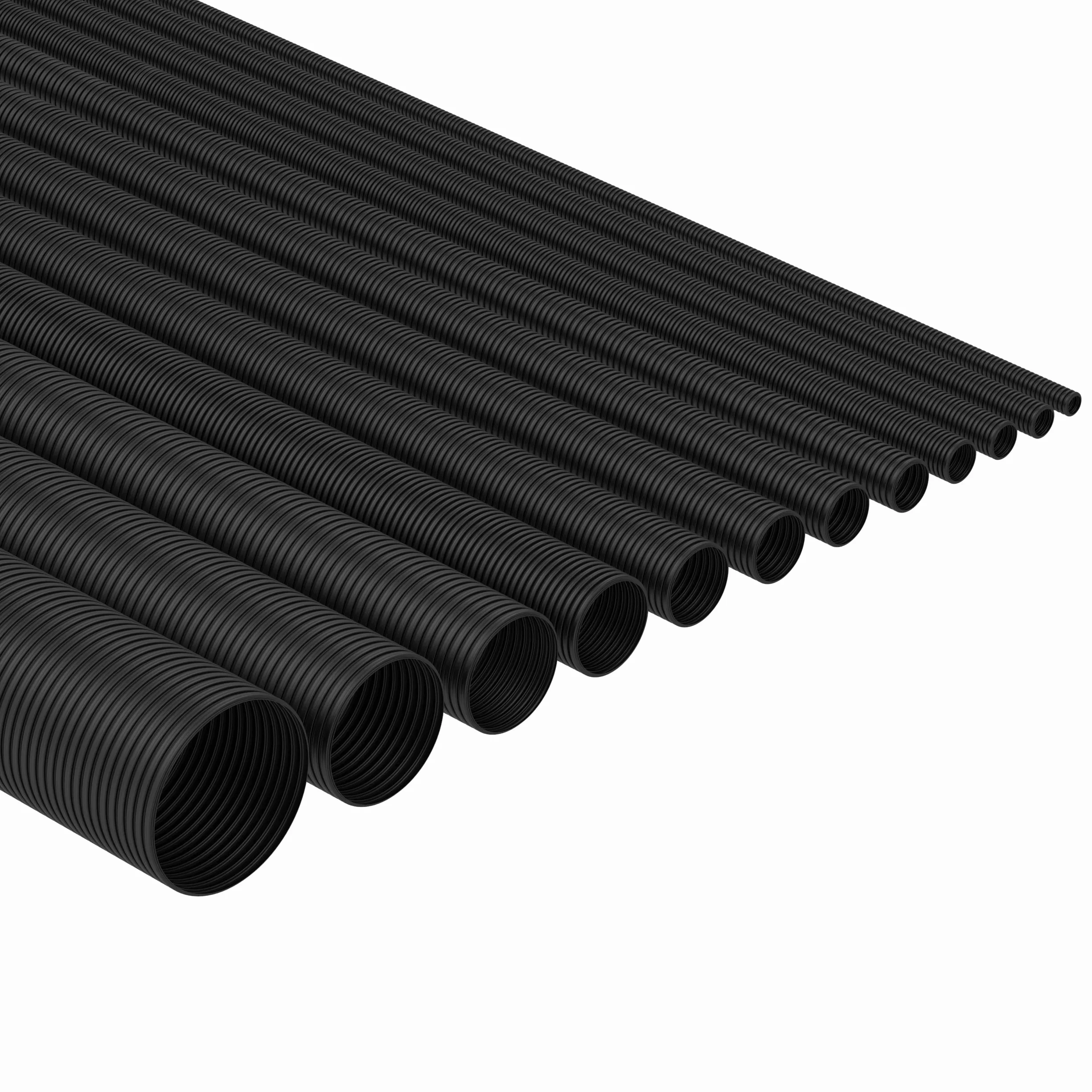 AUPROTEC Osłona do zarządzania przewodem, 2 m, średnica wewnętrzna 19 mm, polipropylen, czarna
