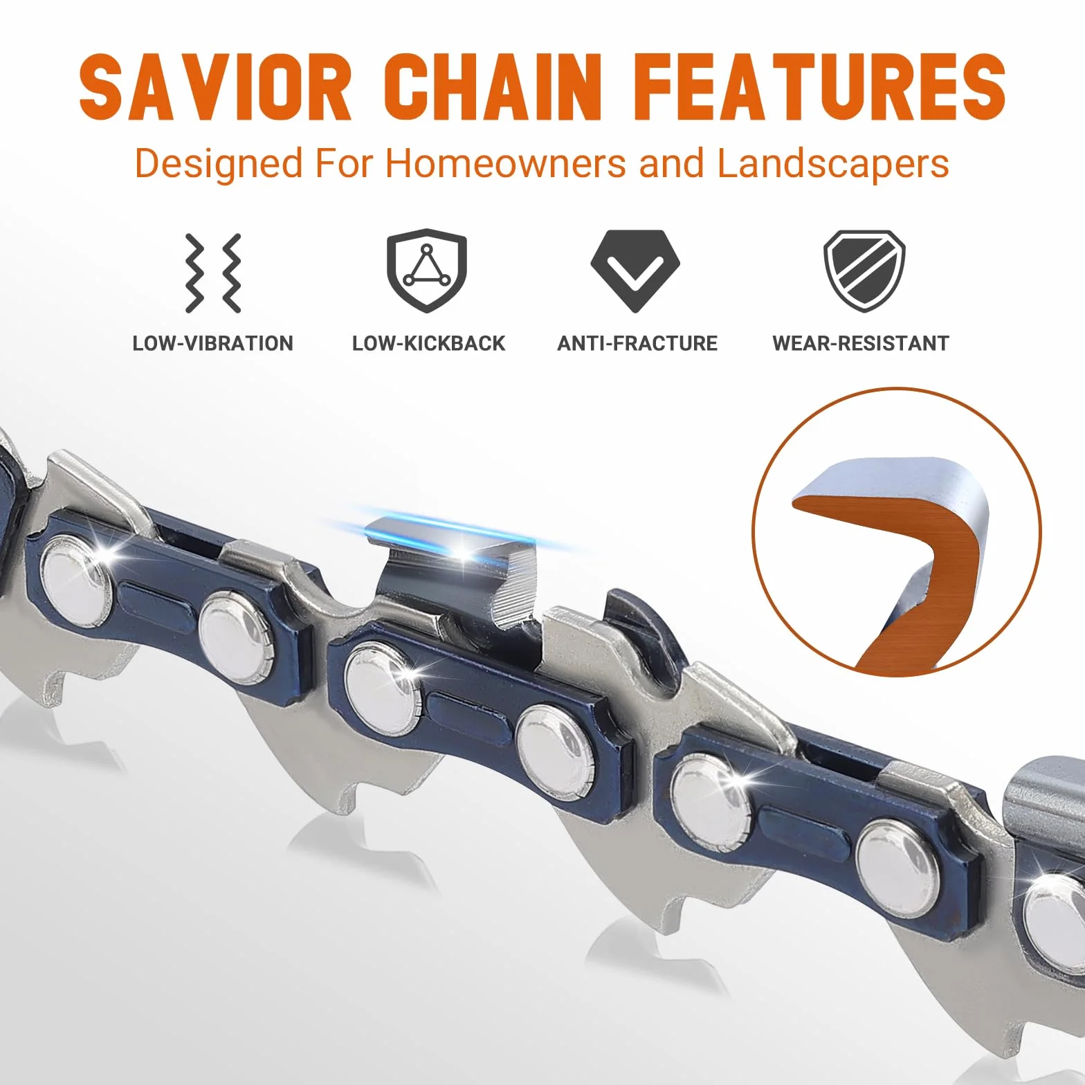 SAVIOR 2-pak MS180 łańcuchy do piły z 35 cm zabezpieczeniem miecza i miecza, zamiennik do Stihl 30050004809, łańcuch zapasowy 3/8" LP 1,3 mm 50 TG do MS181 MS210 MS230 MS231 i wielu innych