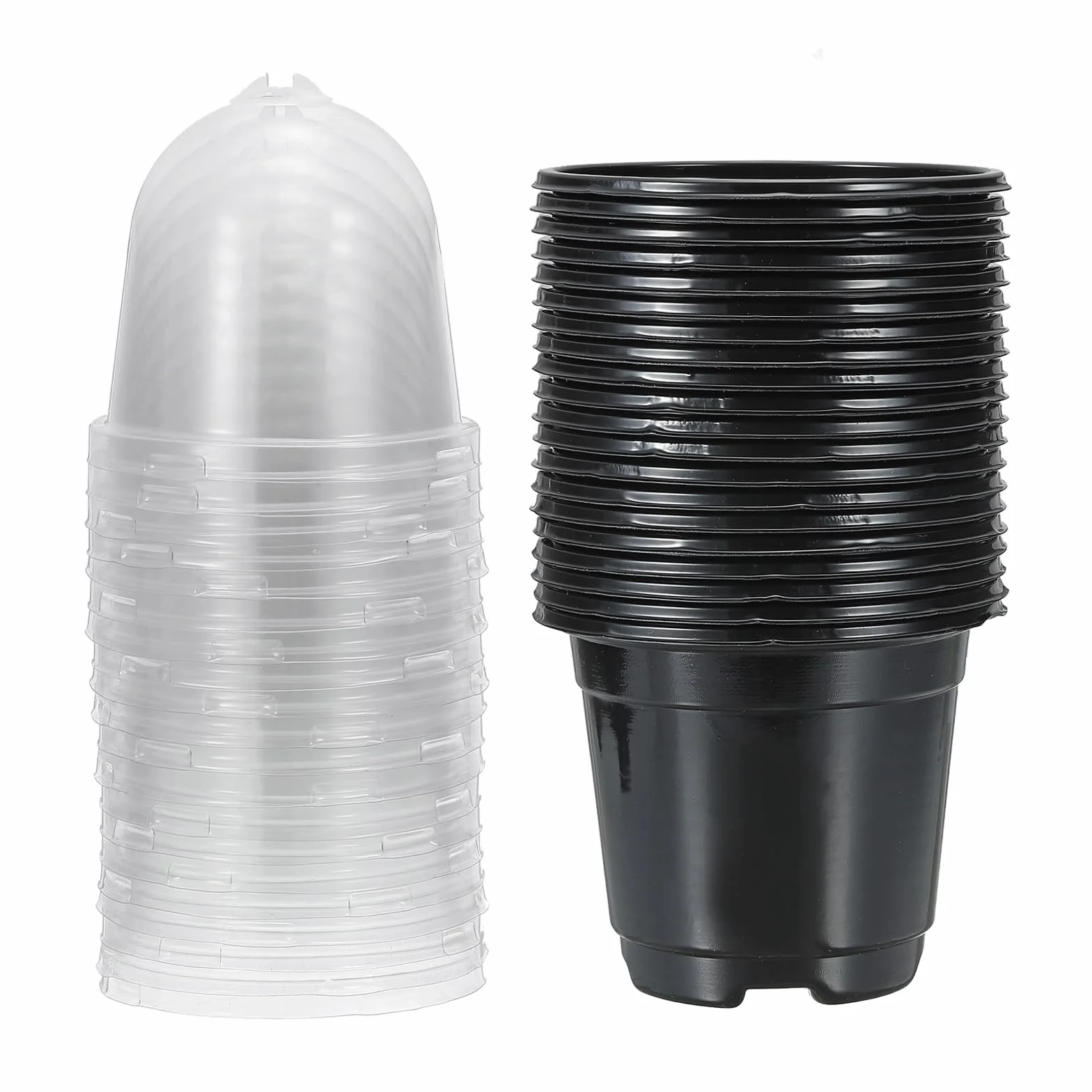 PATIKIL Doniczki z kopułą wilgotności 20 zestawów 8,9 cm plastikowy pojemnik do sadzenia czarne
