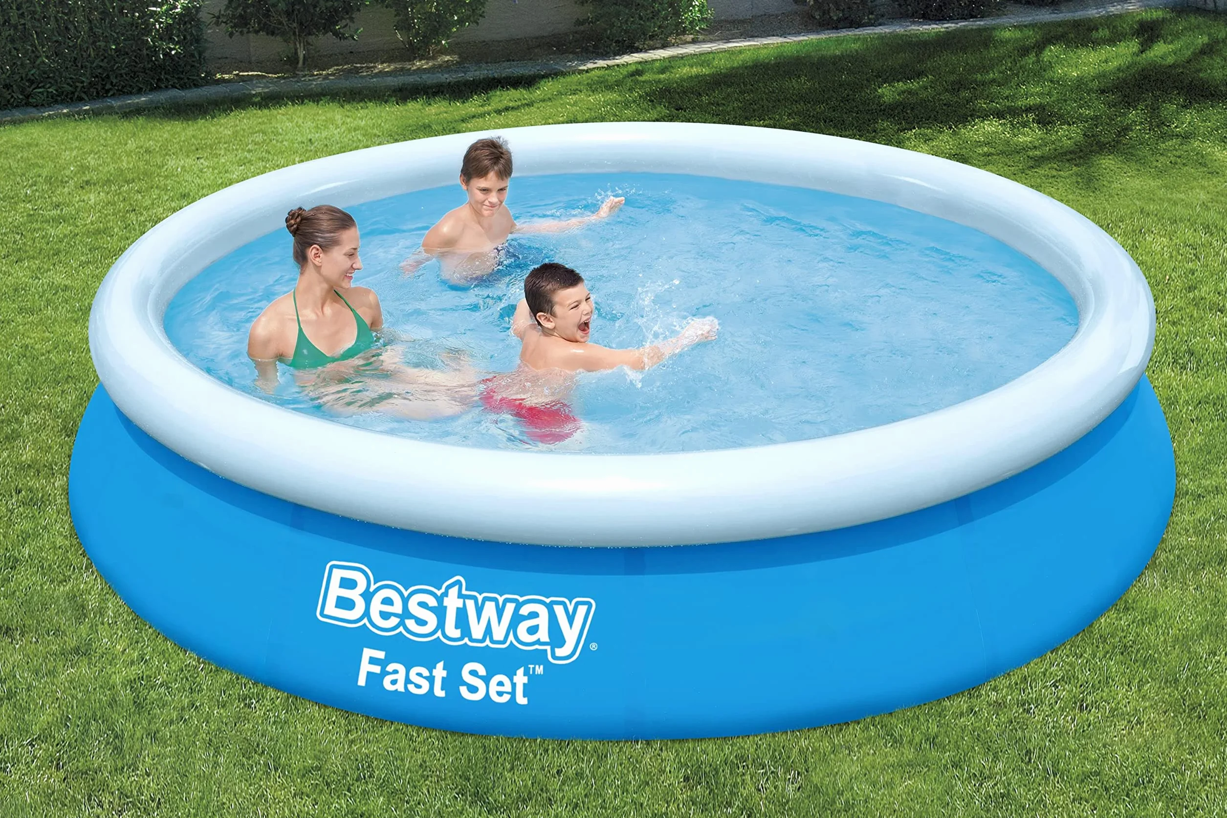 Bestway Fast Set Zestaw Basenowy Z Pompą Filtrującą, Biały/Niebieski, 366 x 76 cm
