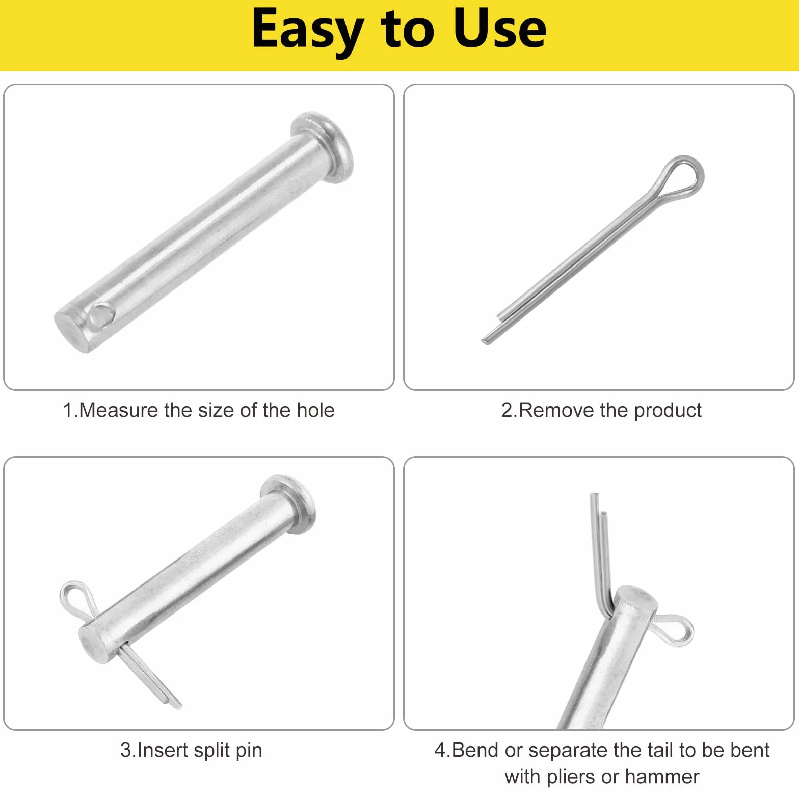 Zestaw 230 sztuk zawleczek ze stali nierdzewnej, zestaw zawleczek zabezpieczających w 6 różnych rozmiarach M1, M2, M2, M2,5, M3, M4, M5, zestaw do zawleczek do samochodów, kamperów, urządzeń