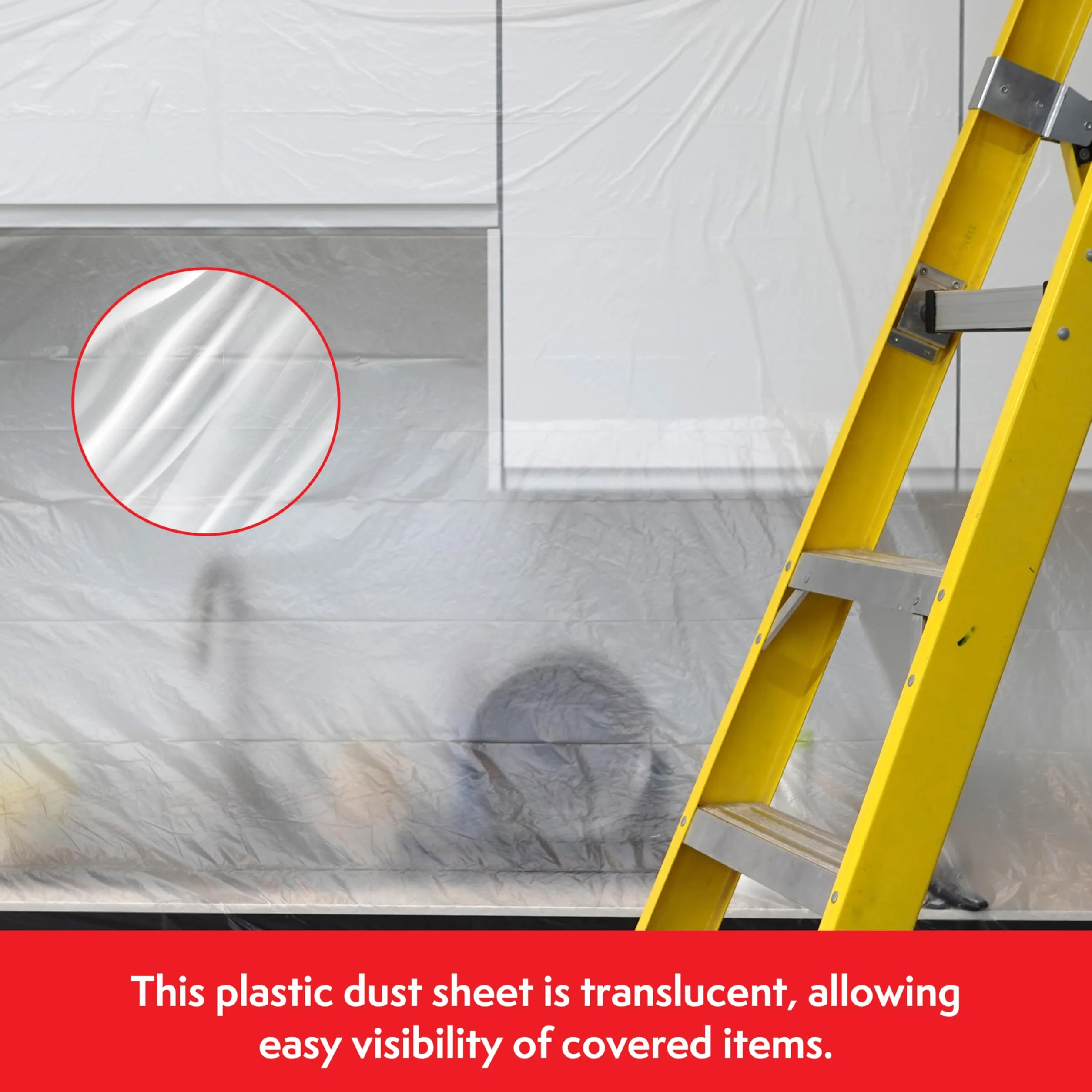 Axus Decor Plastikowe arkusze przeciwpyłowe do dekoracji, pokrywania mebli i podłóg - 3,67 m x 2,76 m, opakowanie 3 szt